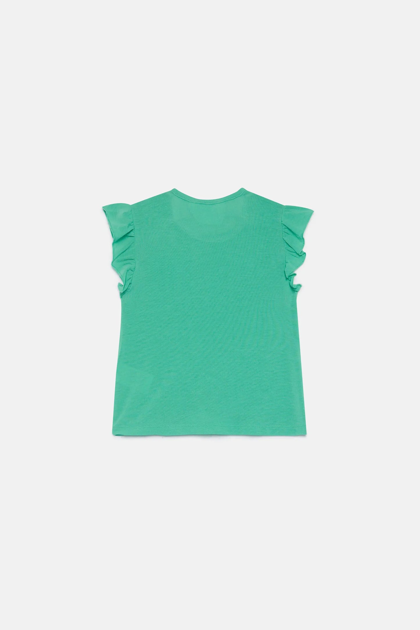Top de niña con volantes verde