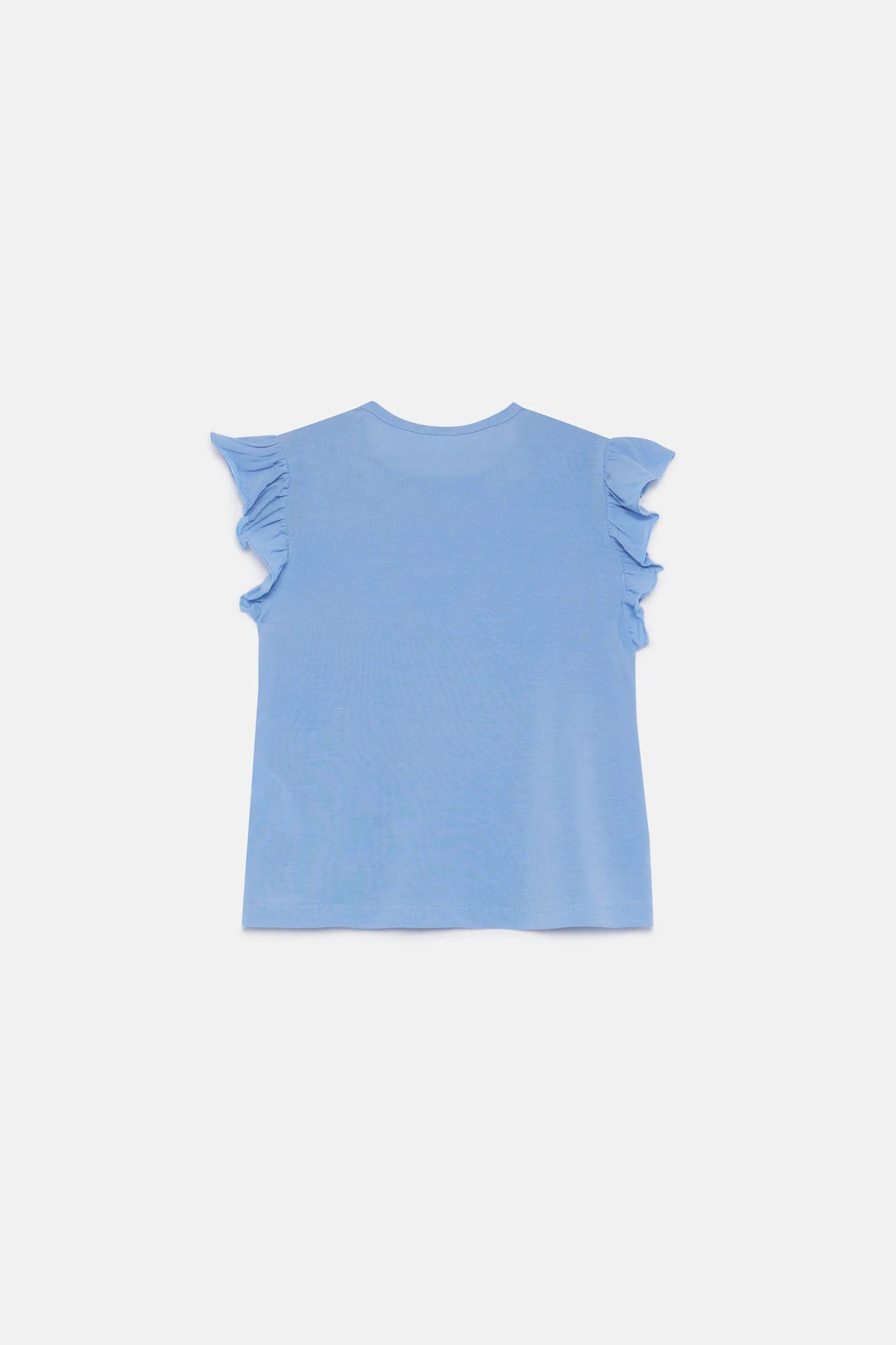 Top de niña con volantes azul