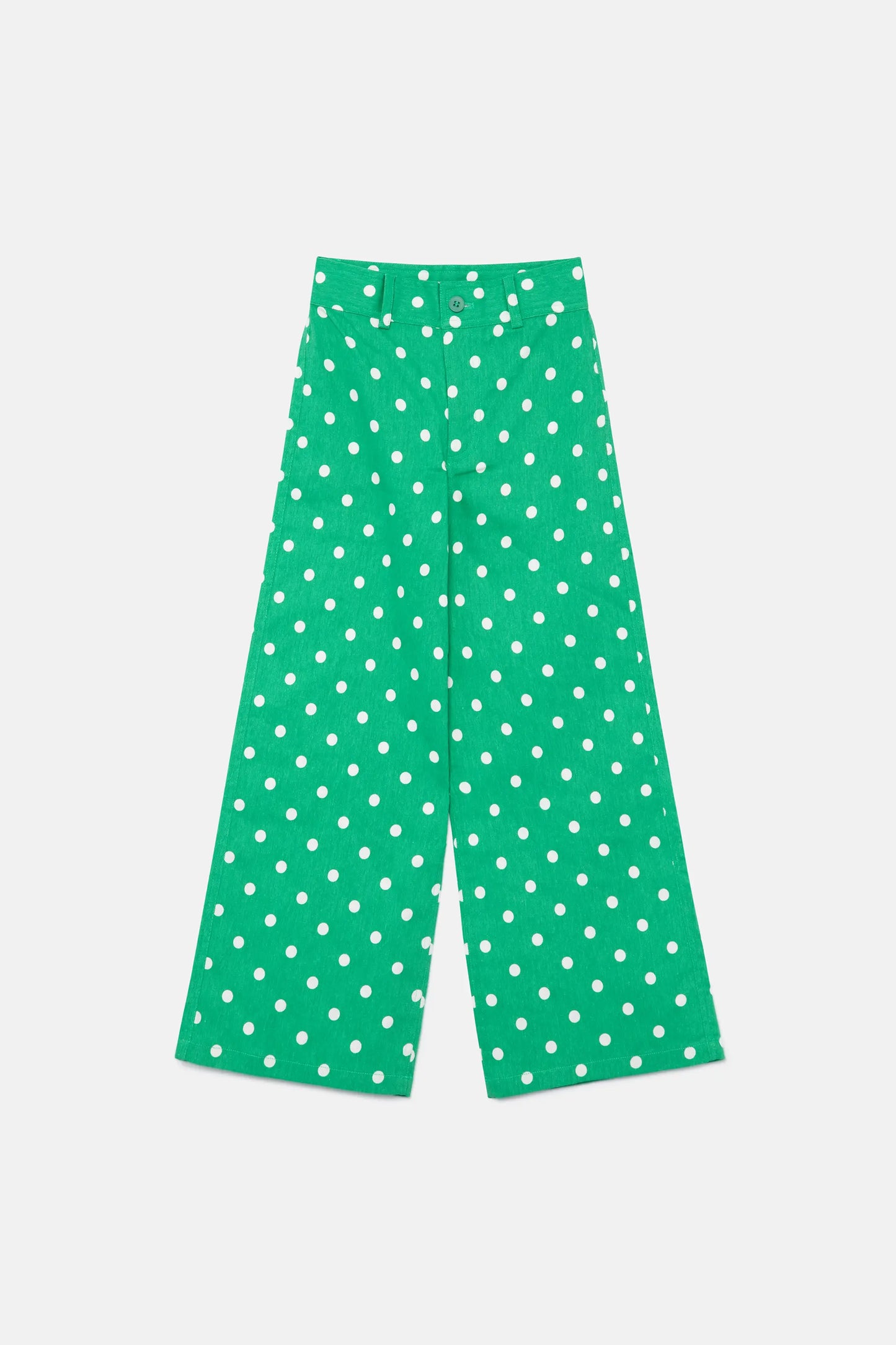 Jeans de niña lunares verde