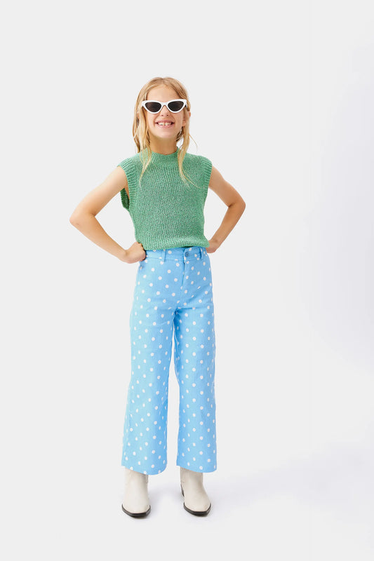 Jeans de niña lunares azul