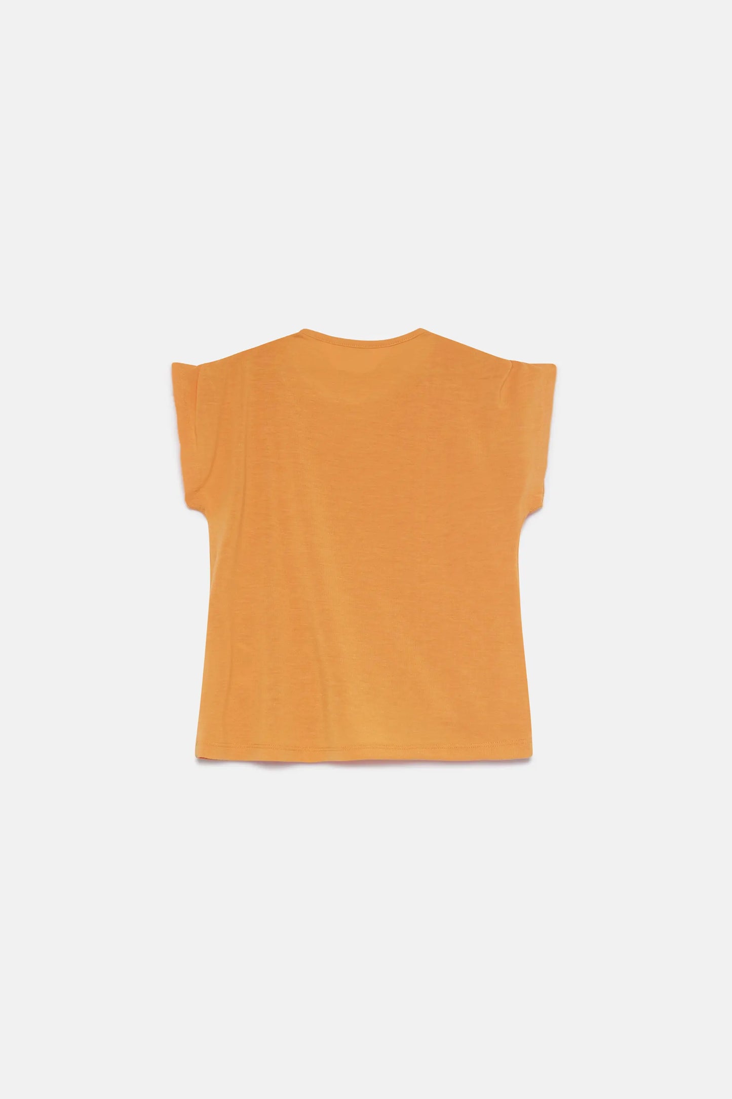 Girl's yellow draped short sleeve top
