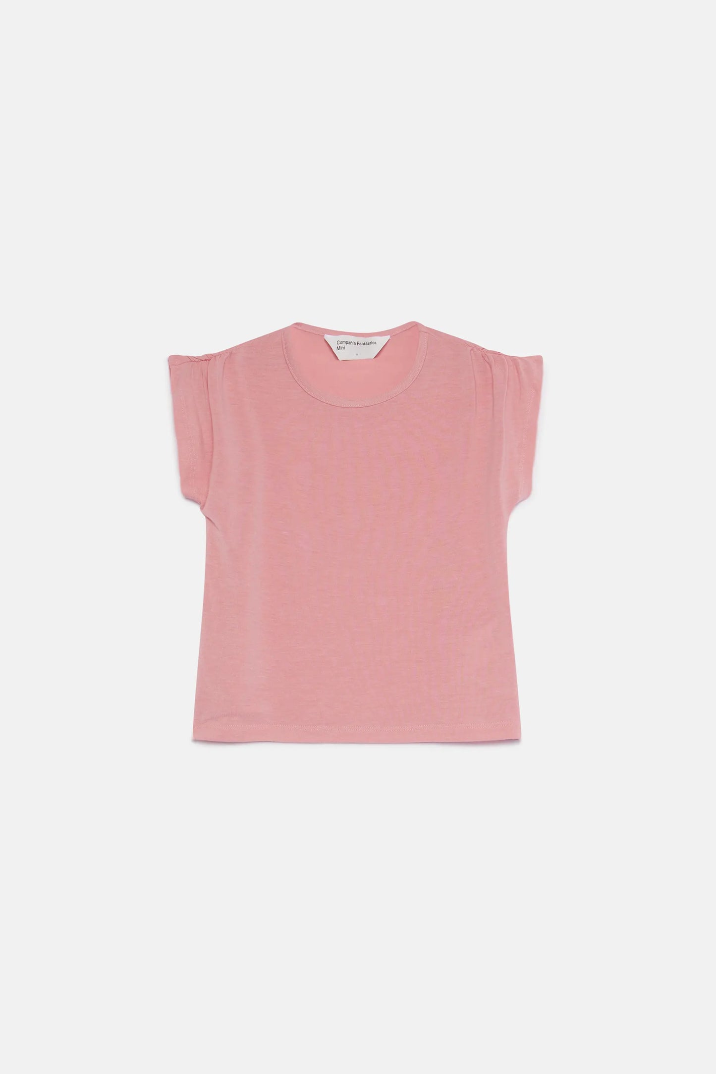 Girl's pink draped short sleeve top