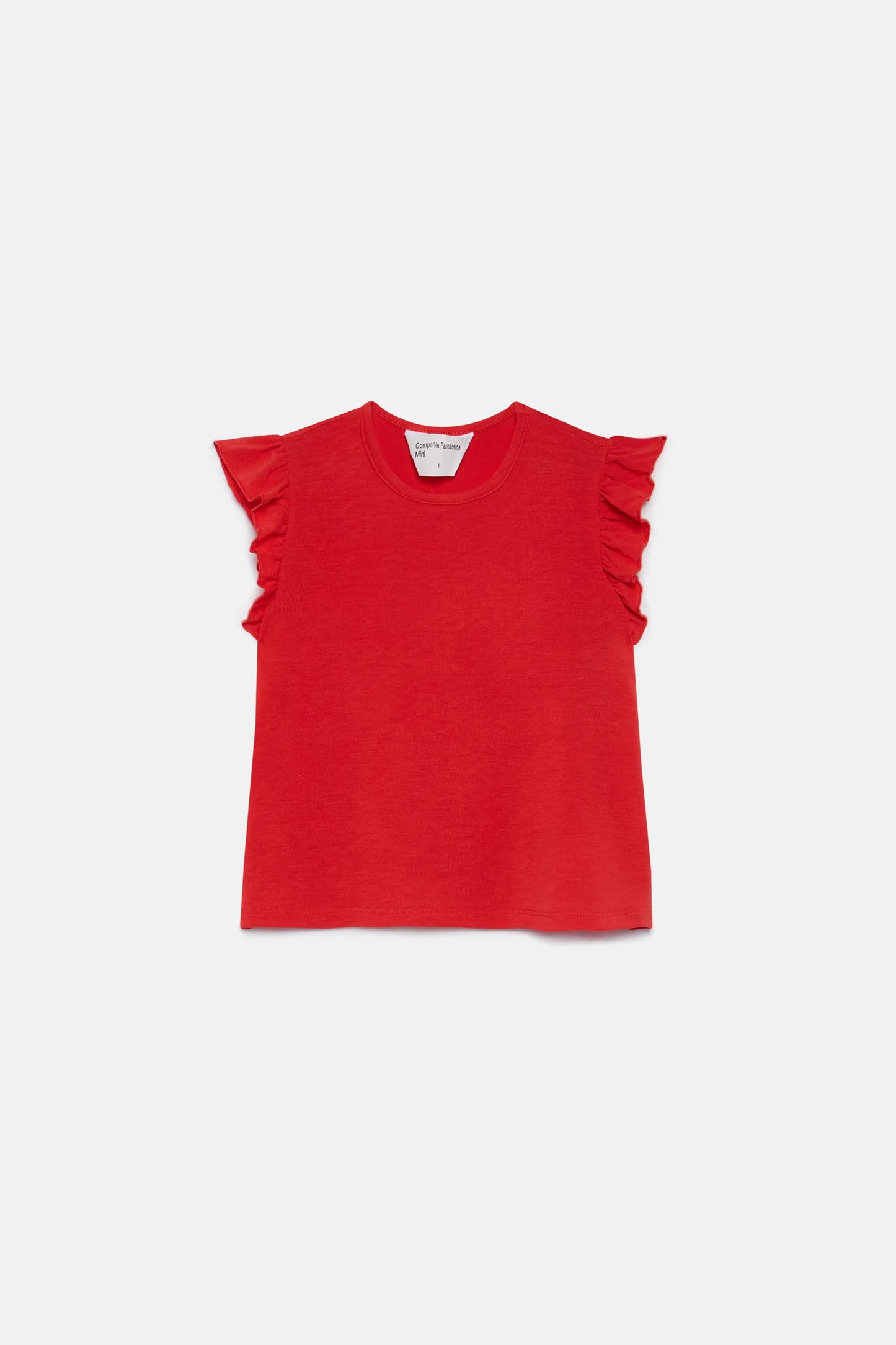Top de niña con volantes rojo