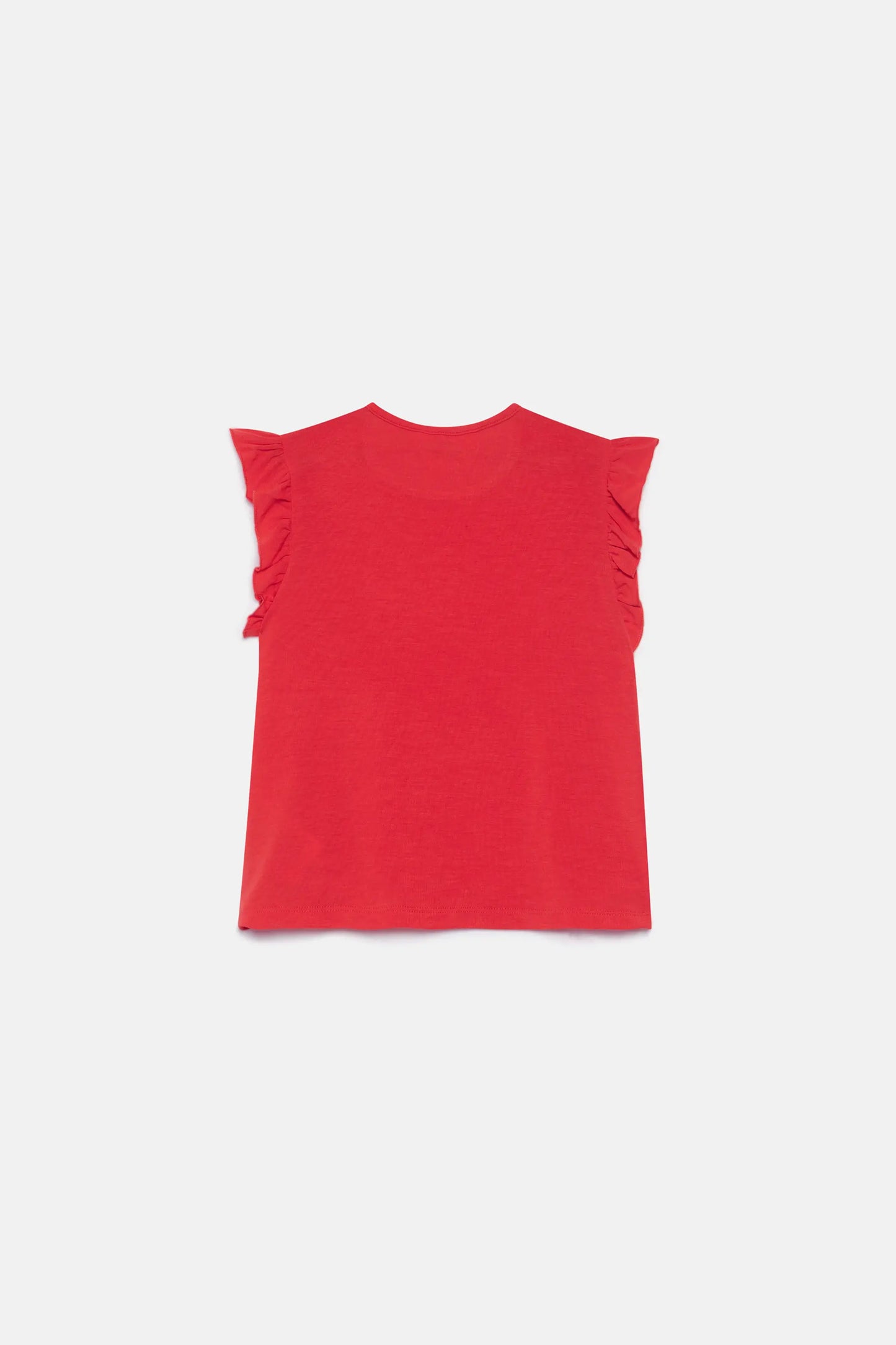 Top de niña con volantes rojo
