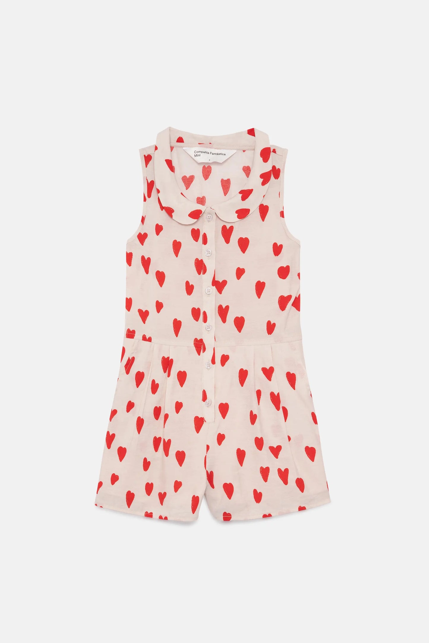 Mono corto de niña estampado corazones