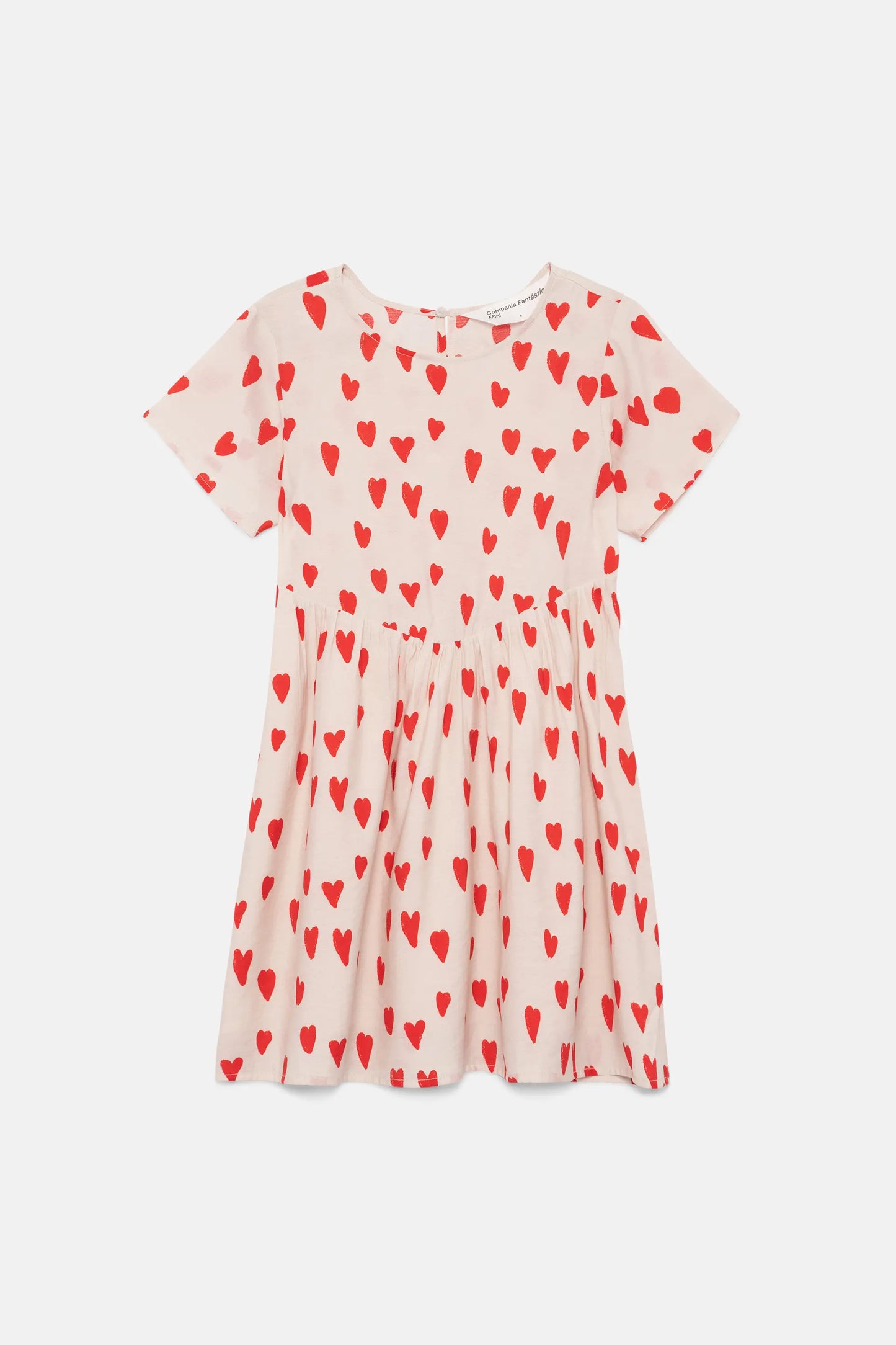 Girl's short dress with heart print