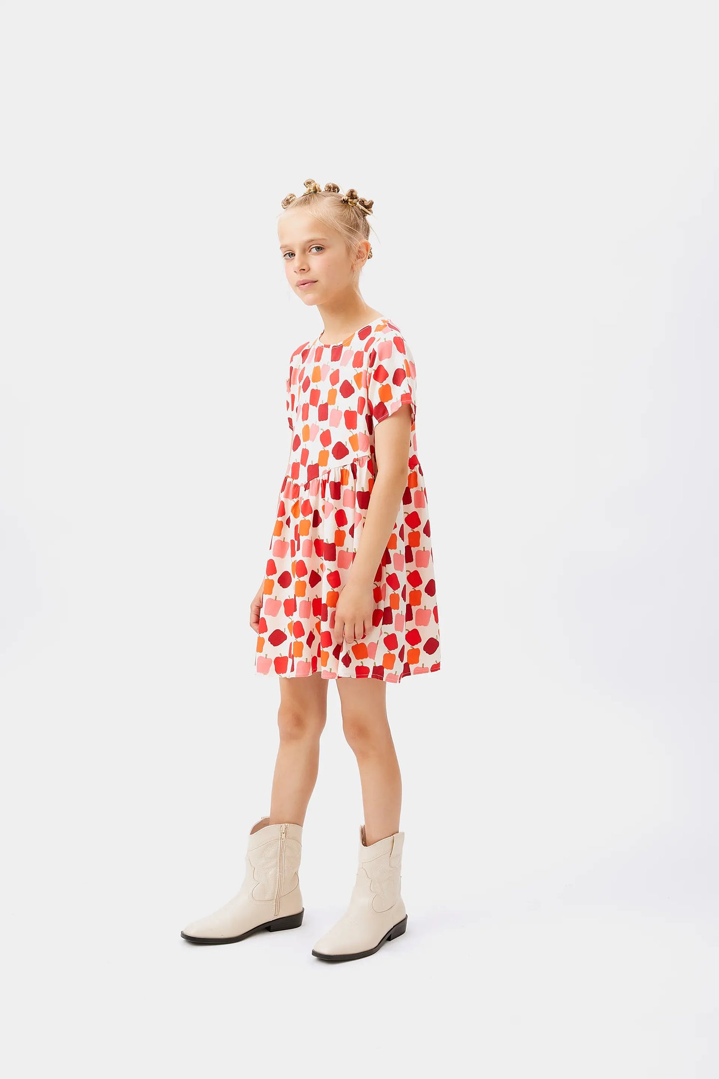 Girl's short pepper print dress