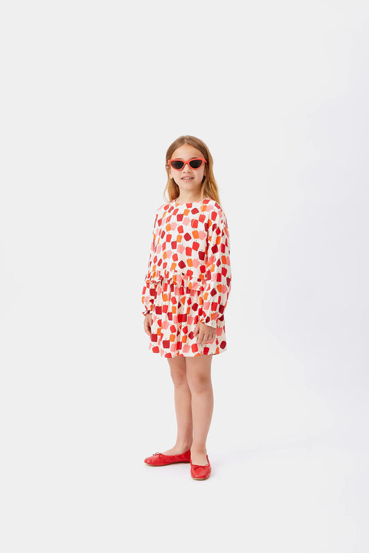 Falda corta de niña estampado pimientos