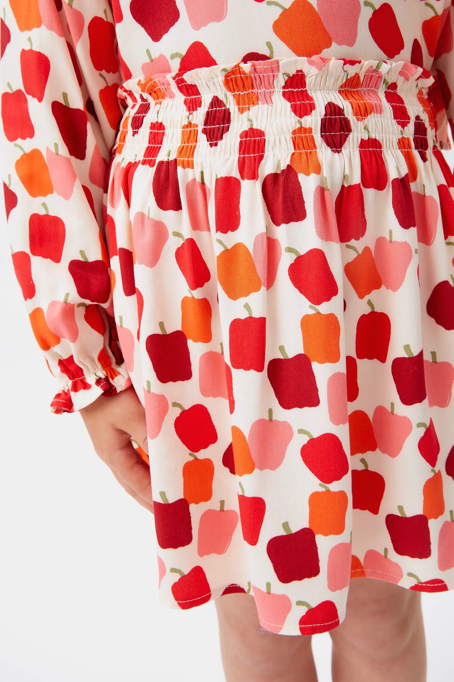 Falda corta de niña estampado pimientos