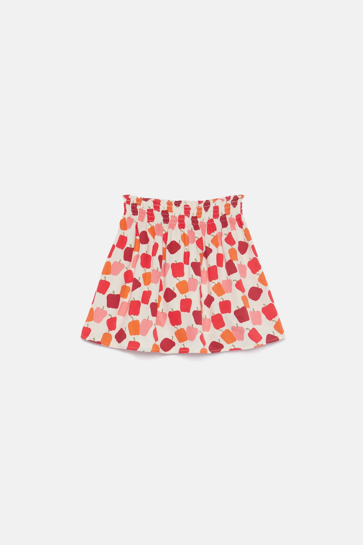 Falda corta de niña estampado pimientos
