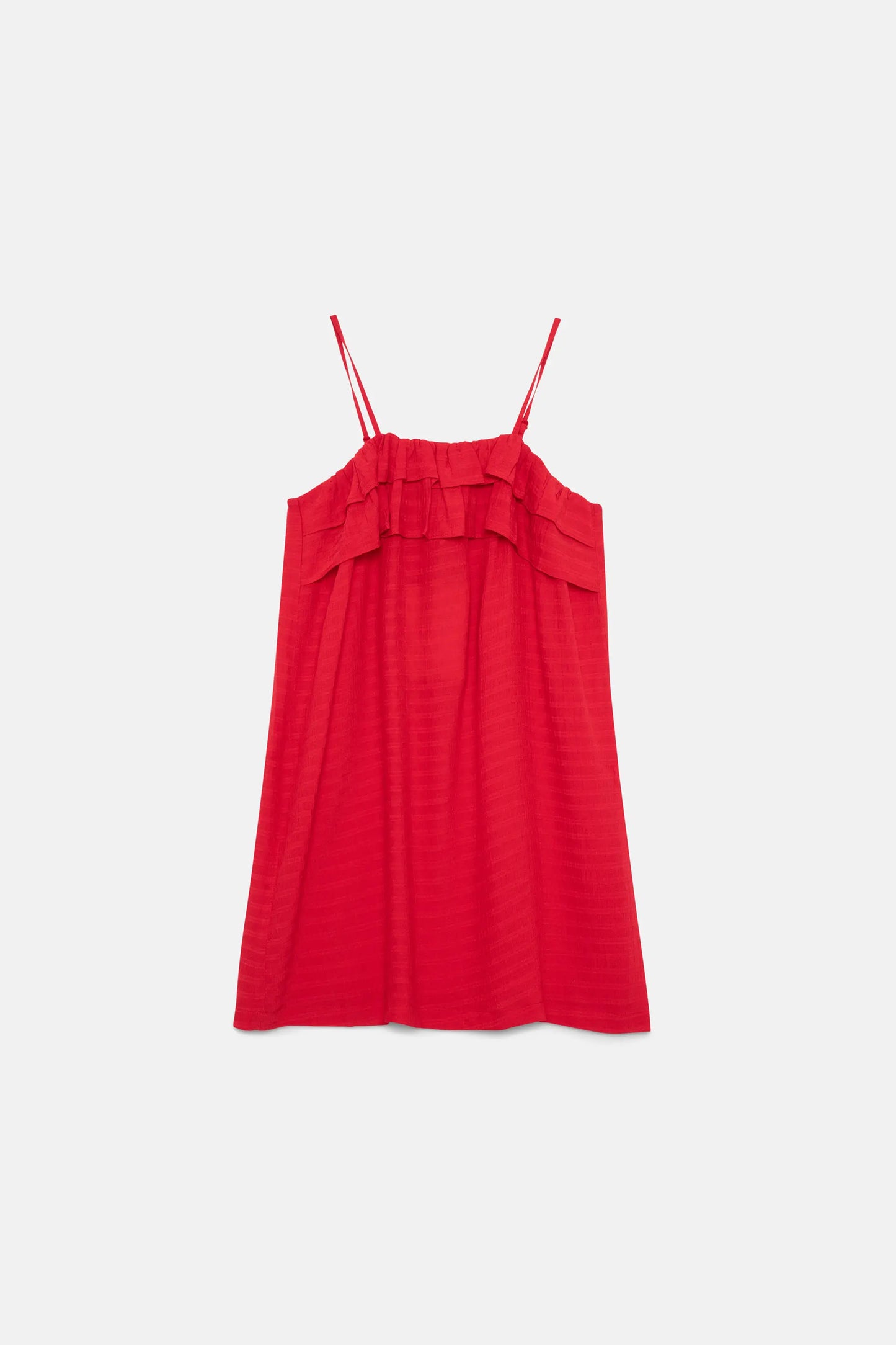 Vestido corto de niña volantes rojo
