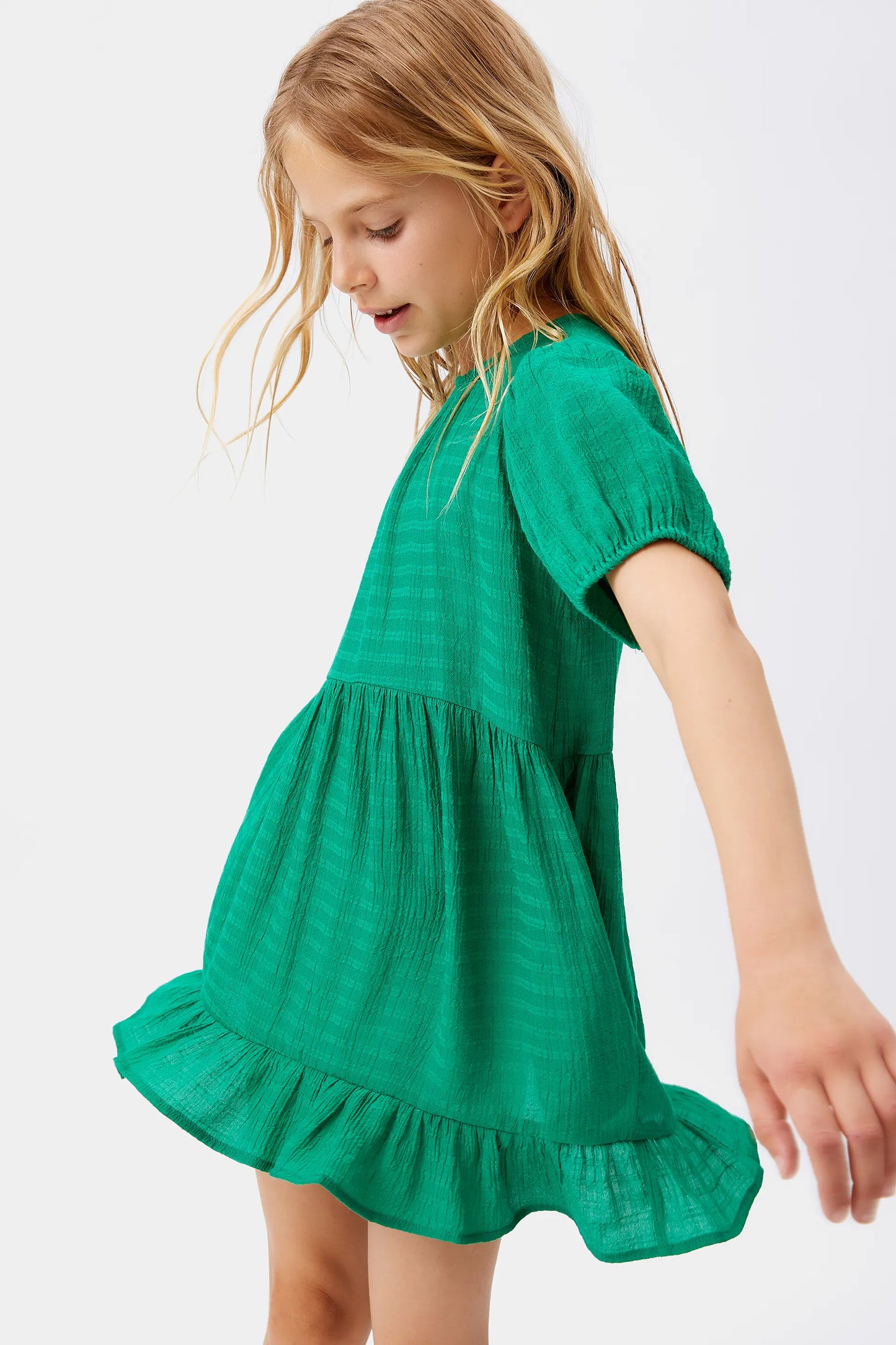 Vestido corto de niña verde