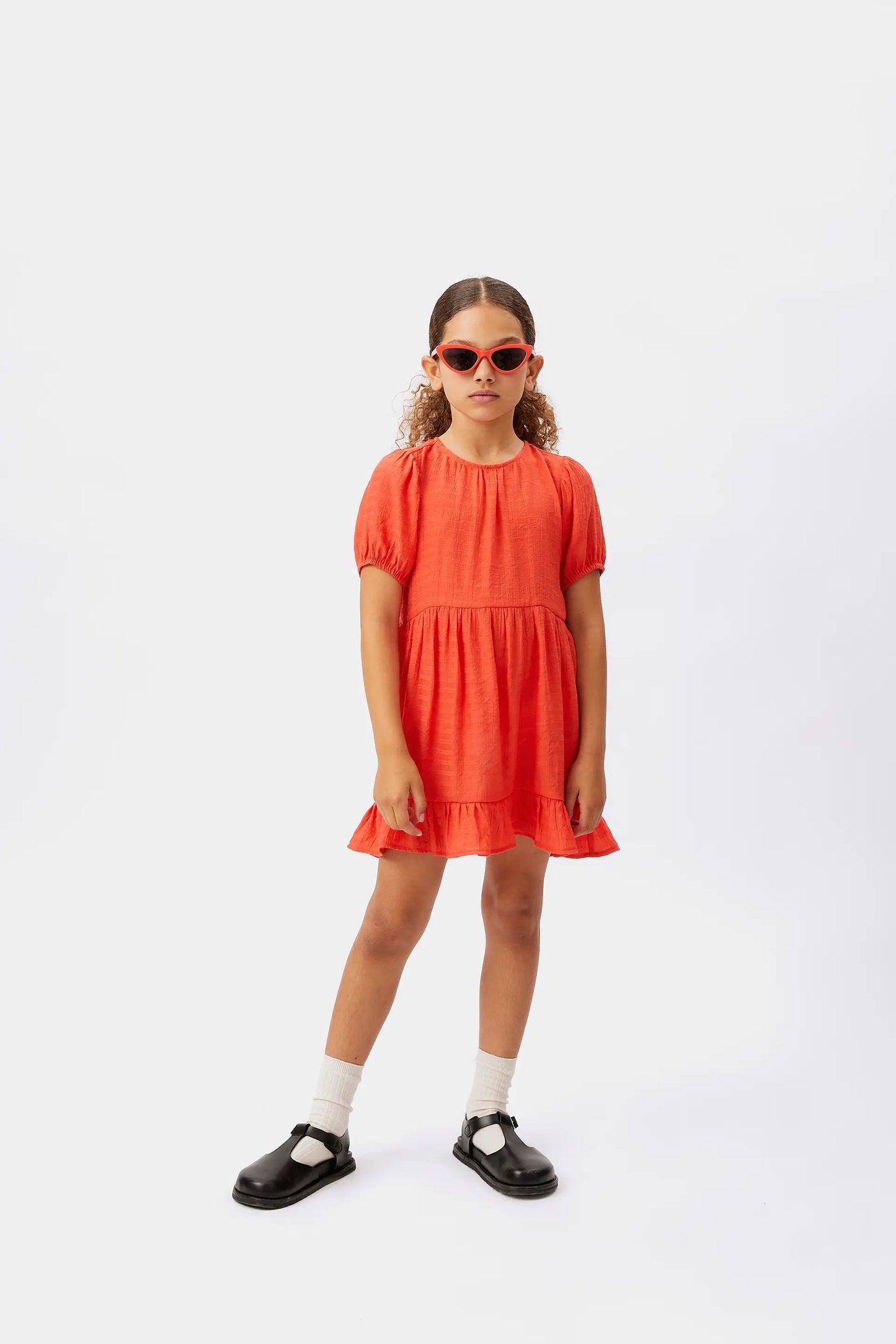 Short orange girl's dress
