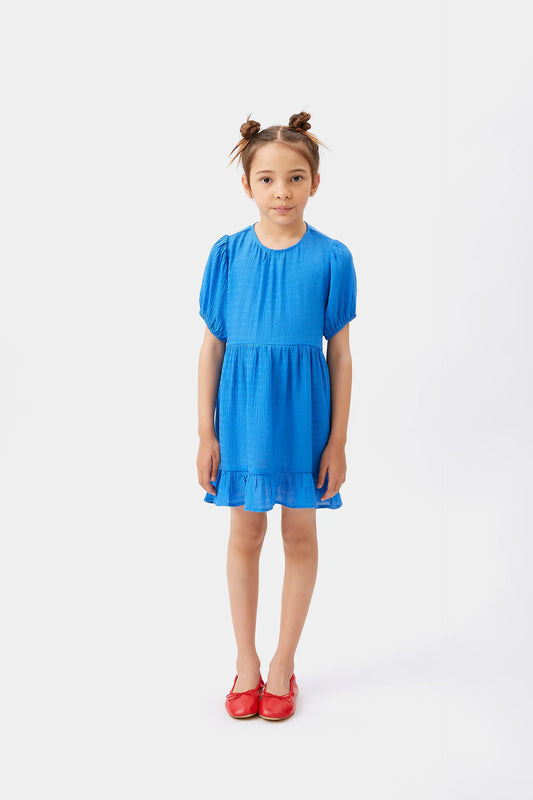 Vestido corto de niña azul
