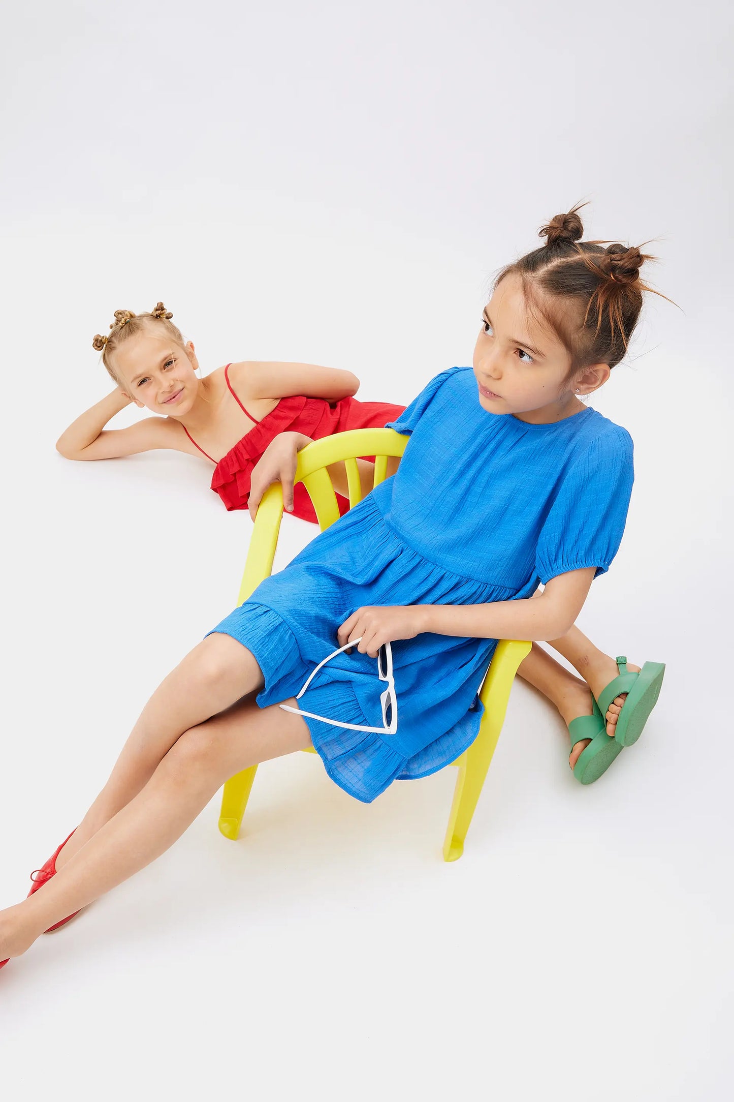 Short blue girl's dress
