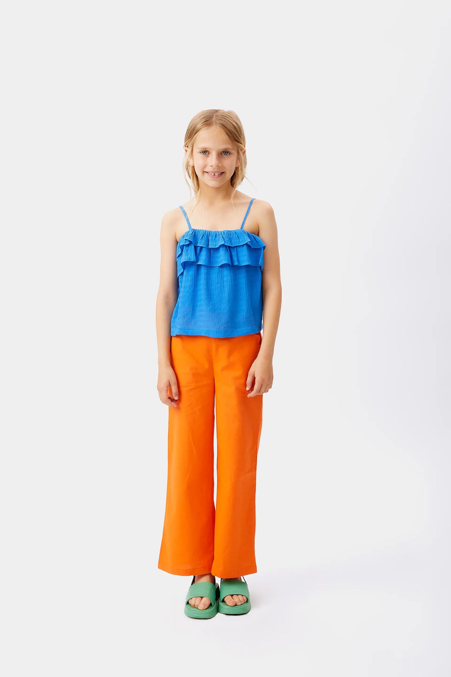 Top de niña tirantes azul