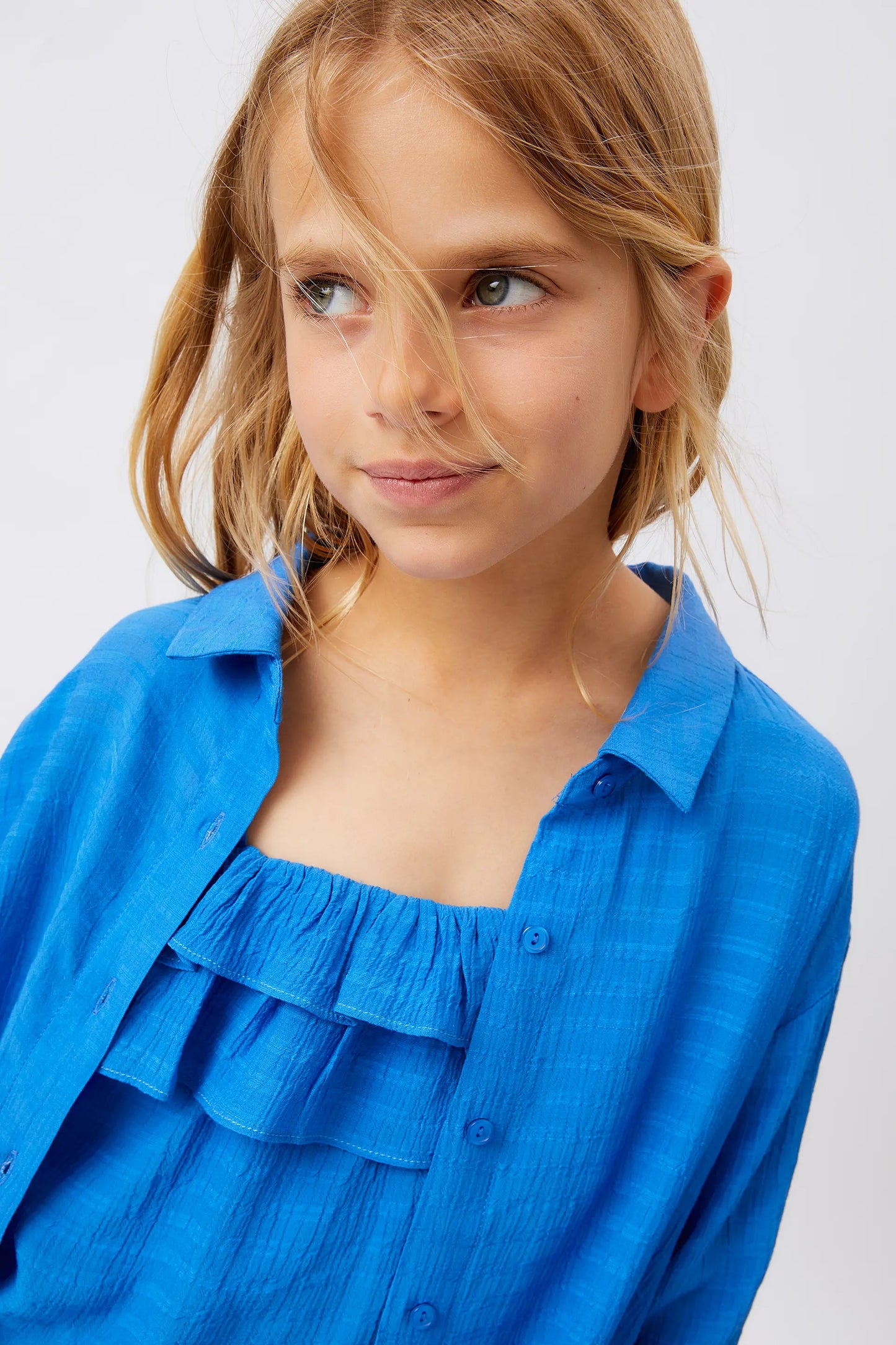 Top de niña tirantes azul