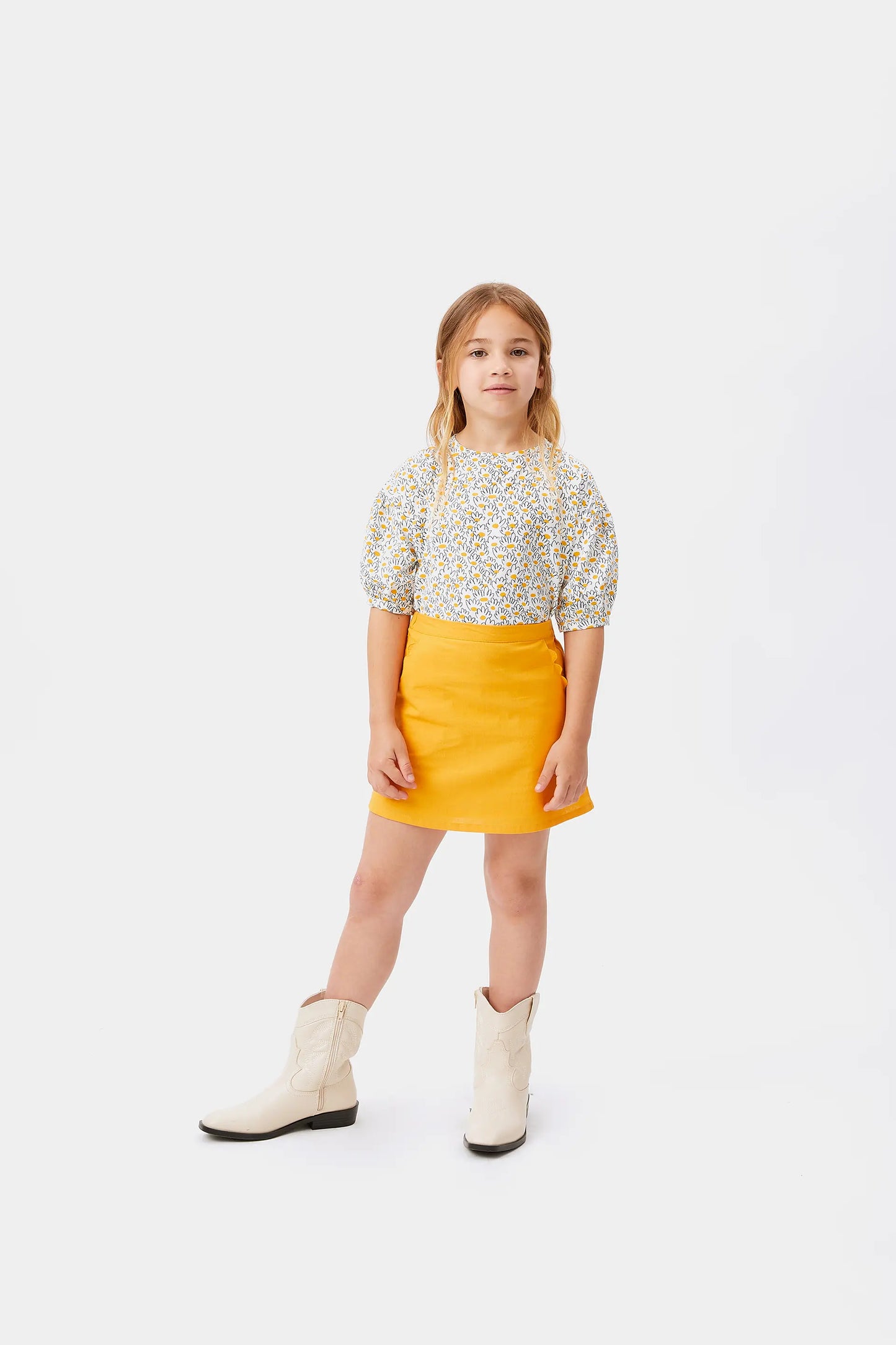 Flower jacquard girl's top