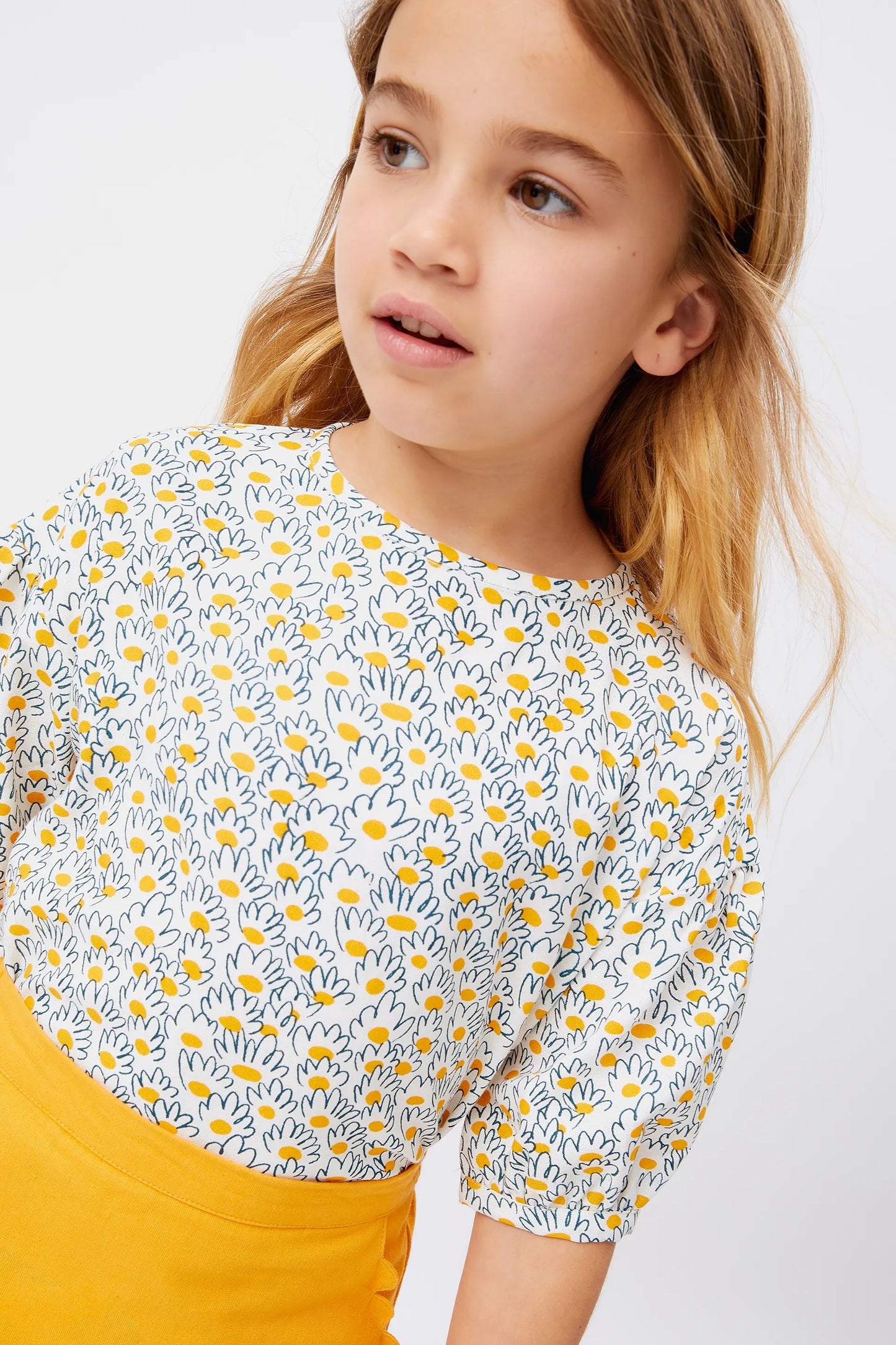 Flower jacquard girl's top