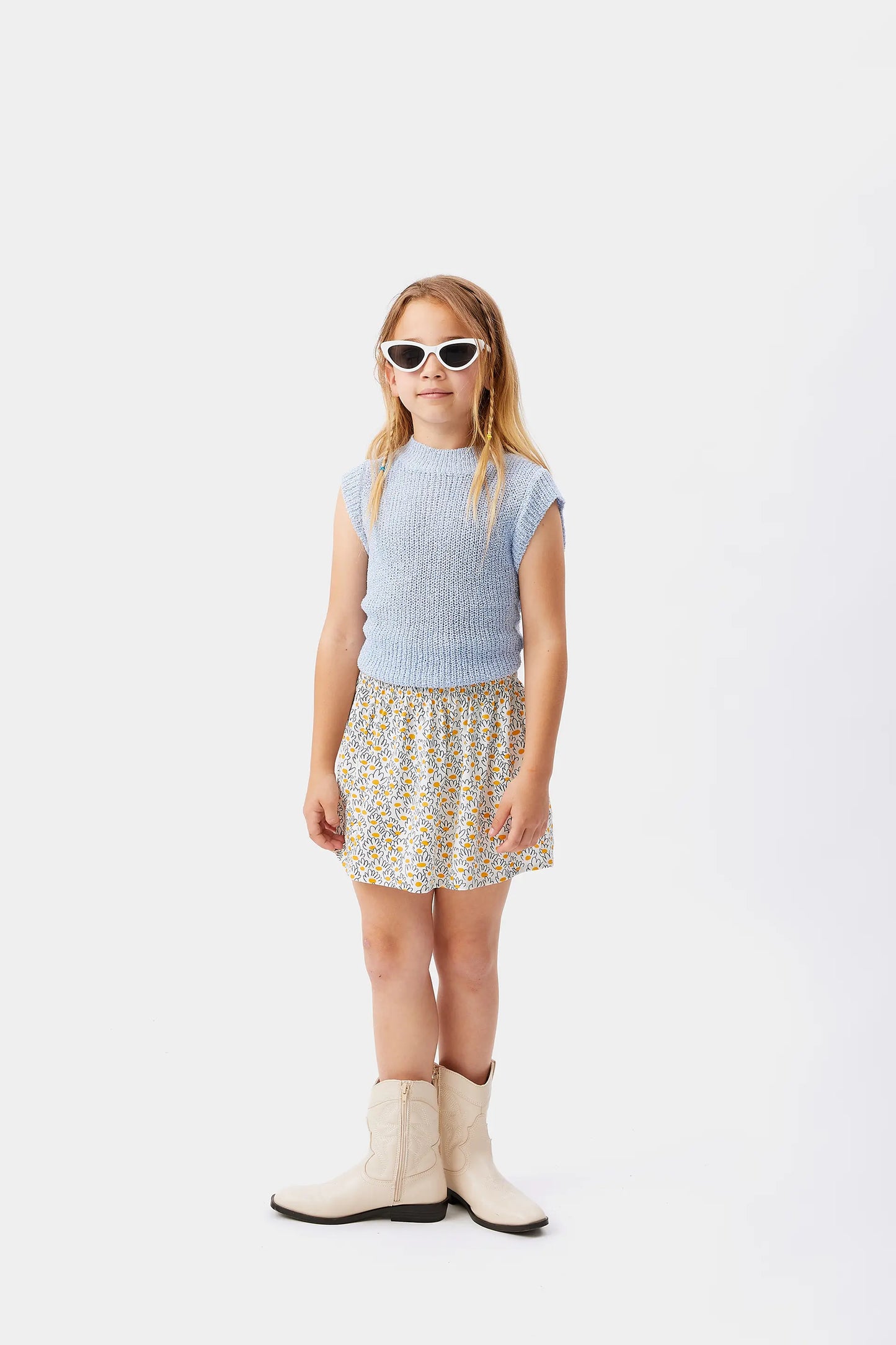 Flower jacquard girl's short skirt