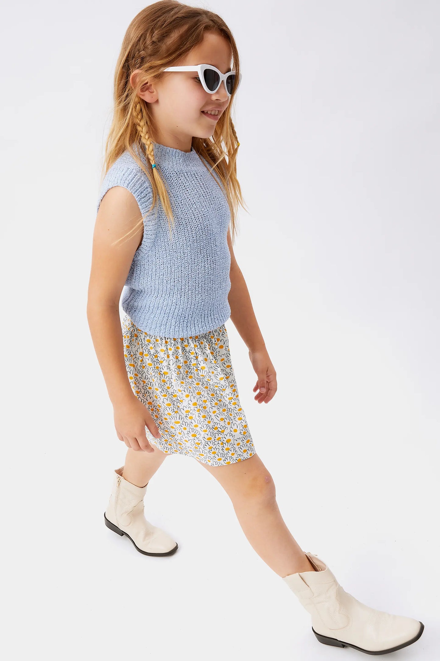 Flower jacquard girl's short skirt