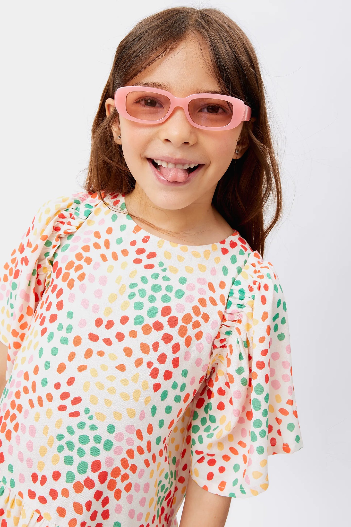 Macula polka dot girl's short dress