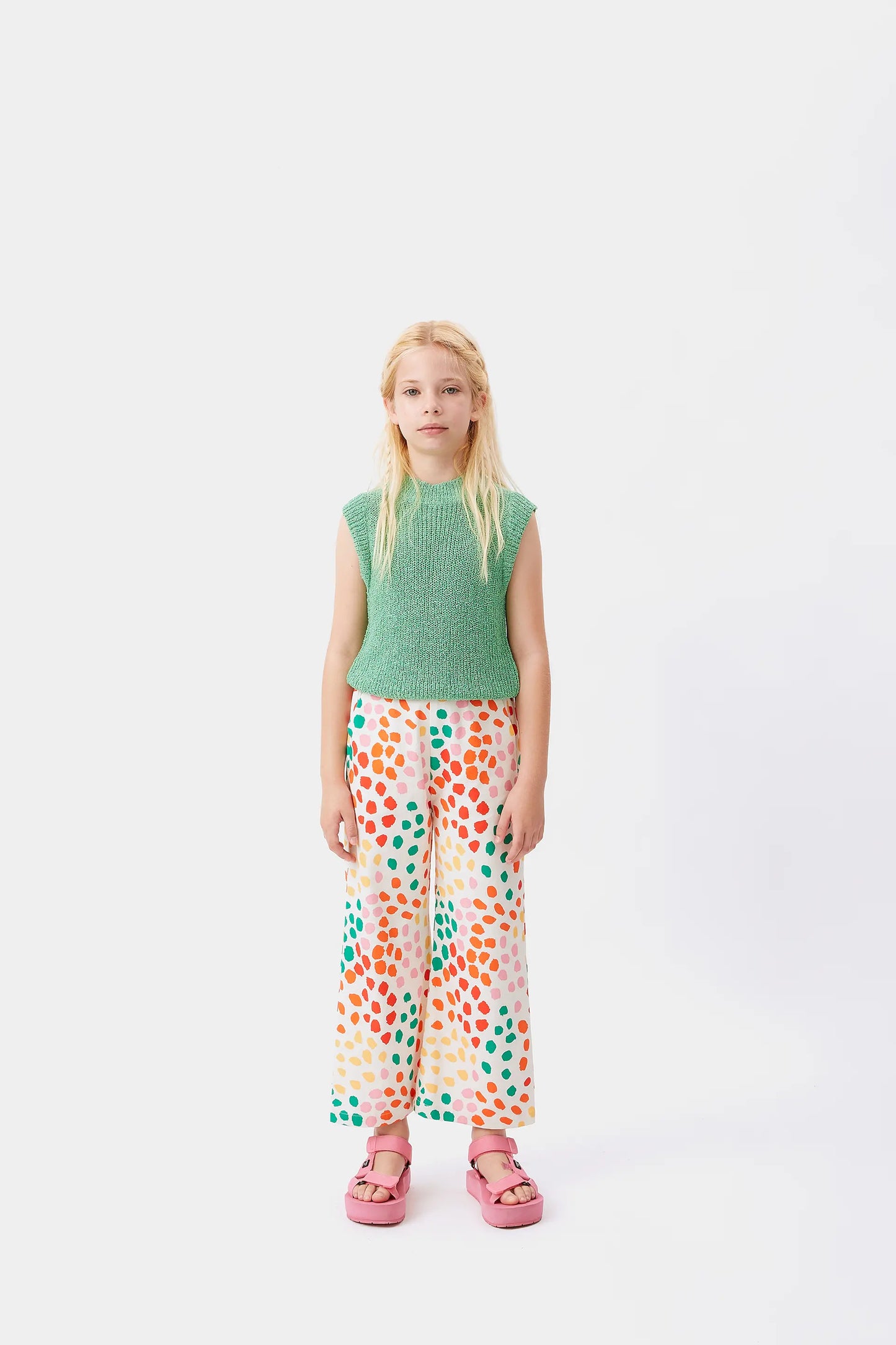 Macula girls' straight polka dot pants