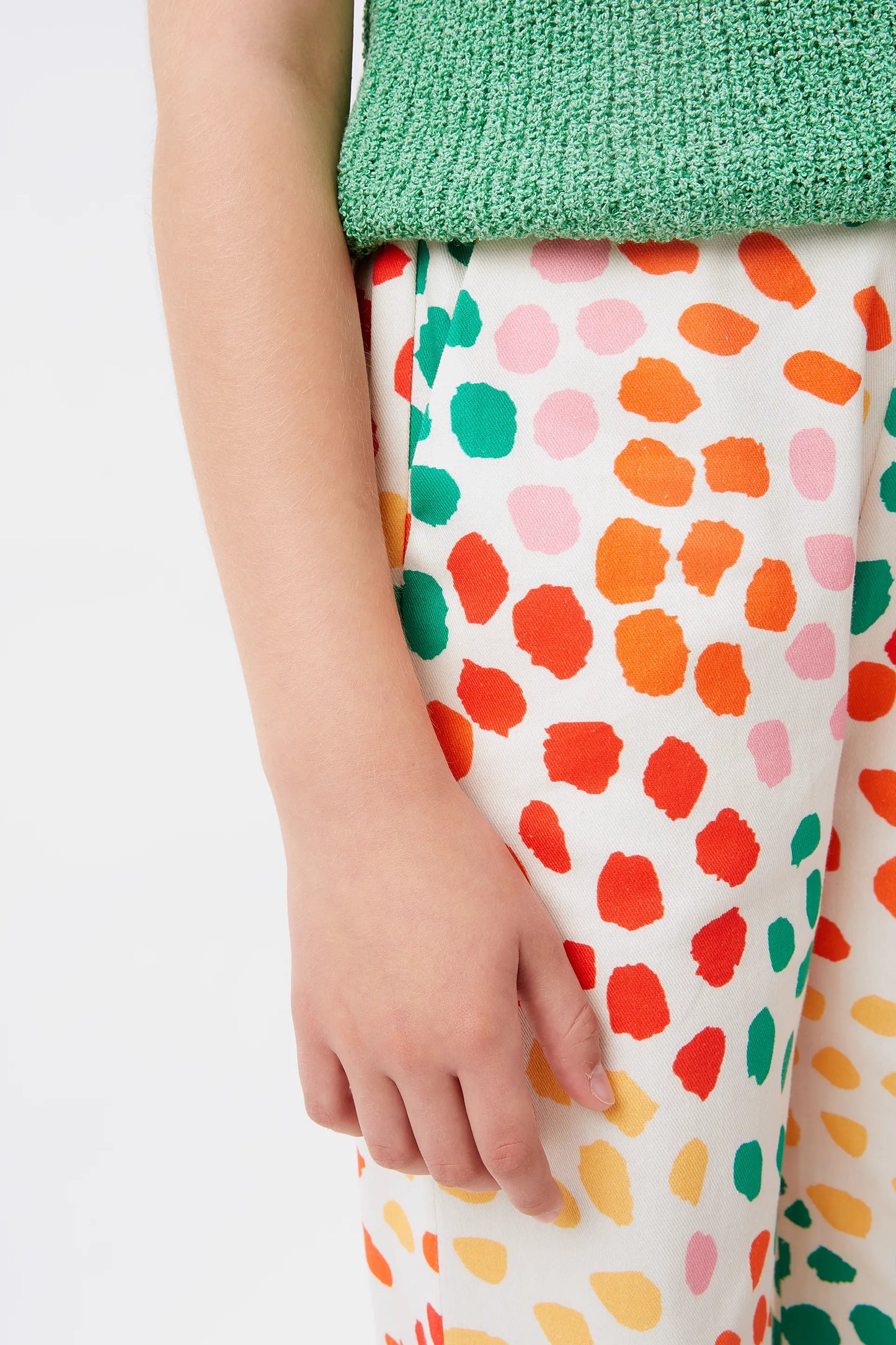 Macula girls' straight polka dot pants