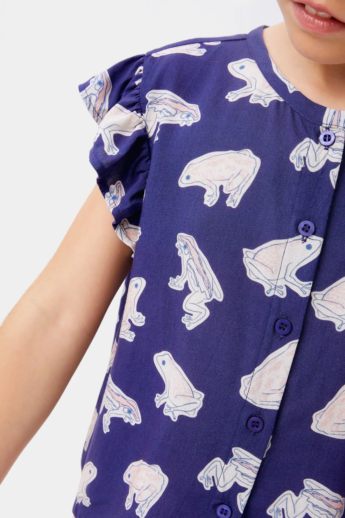 Top de niña viscosa LENZING™ ECOVERO™ de ranas