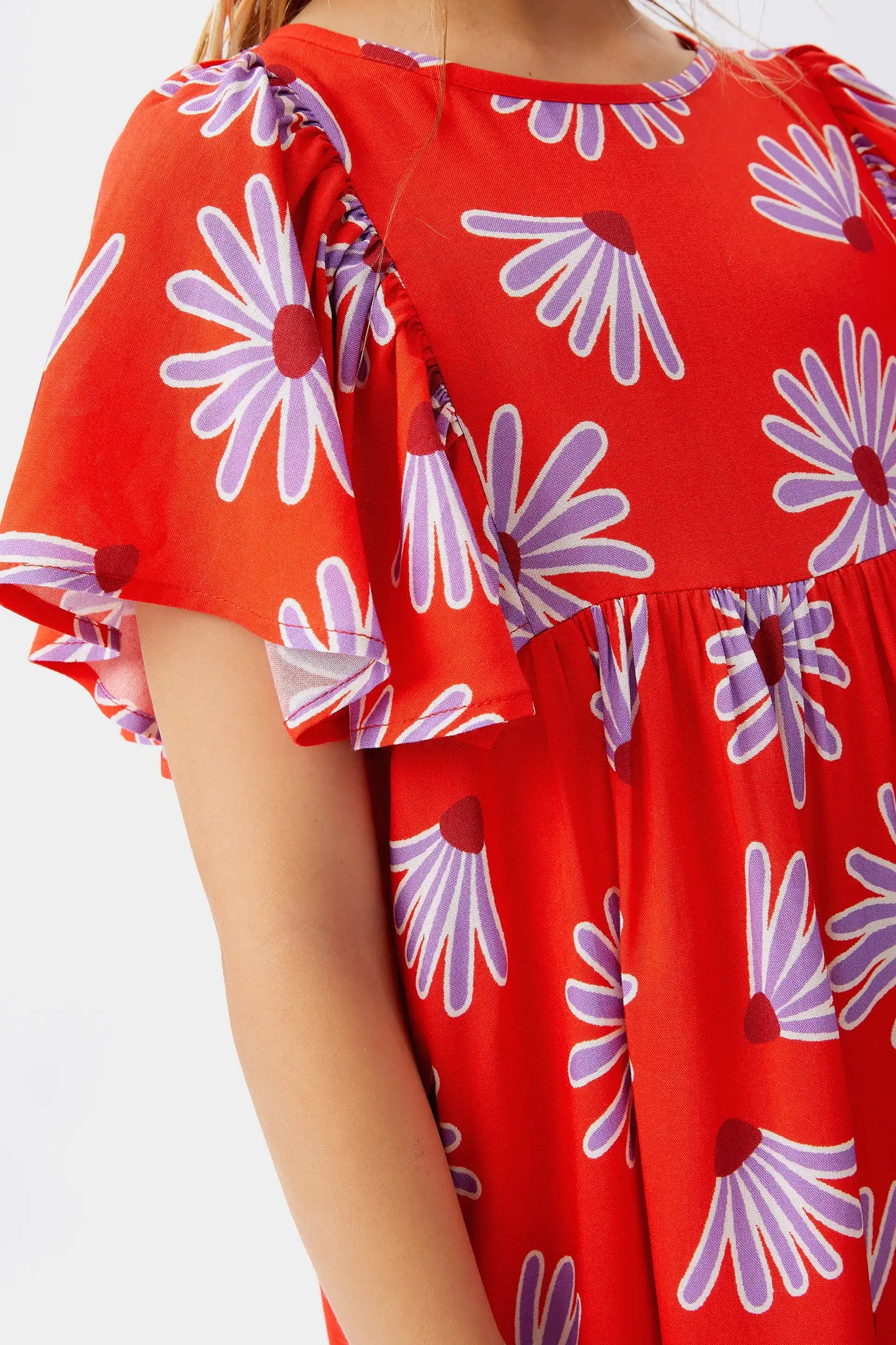Vestido corto de niña viscosa LENZING™ ECOVERO™ floral Bellis