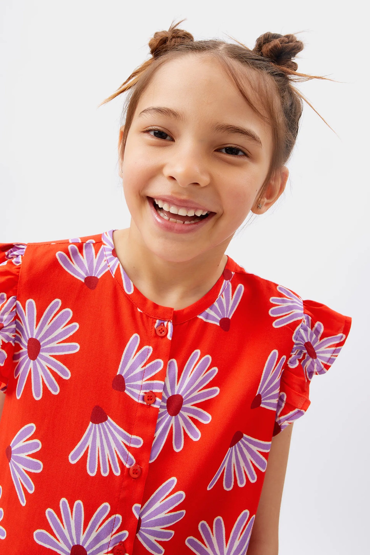Top de niña viscosa LENZING™ ECOVERO™ floral Bellis