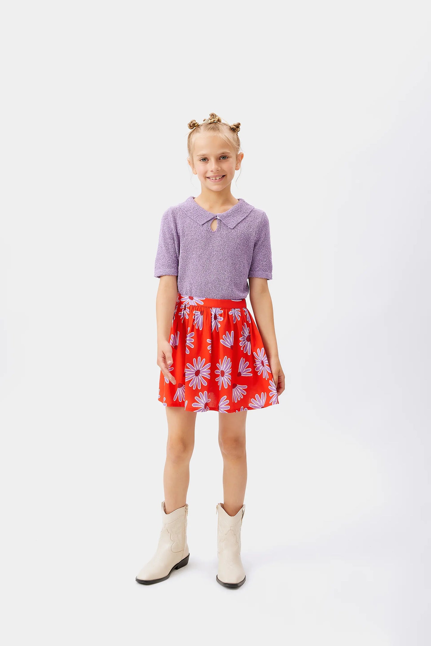 Falda corta de niña viscosa LENZING™ ECOVERO™ floral Bellis
