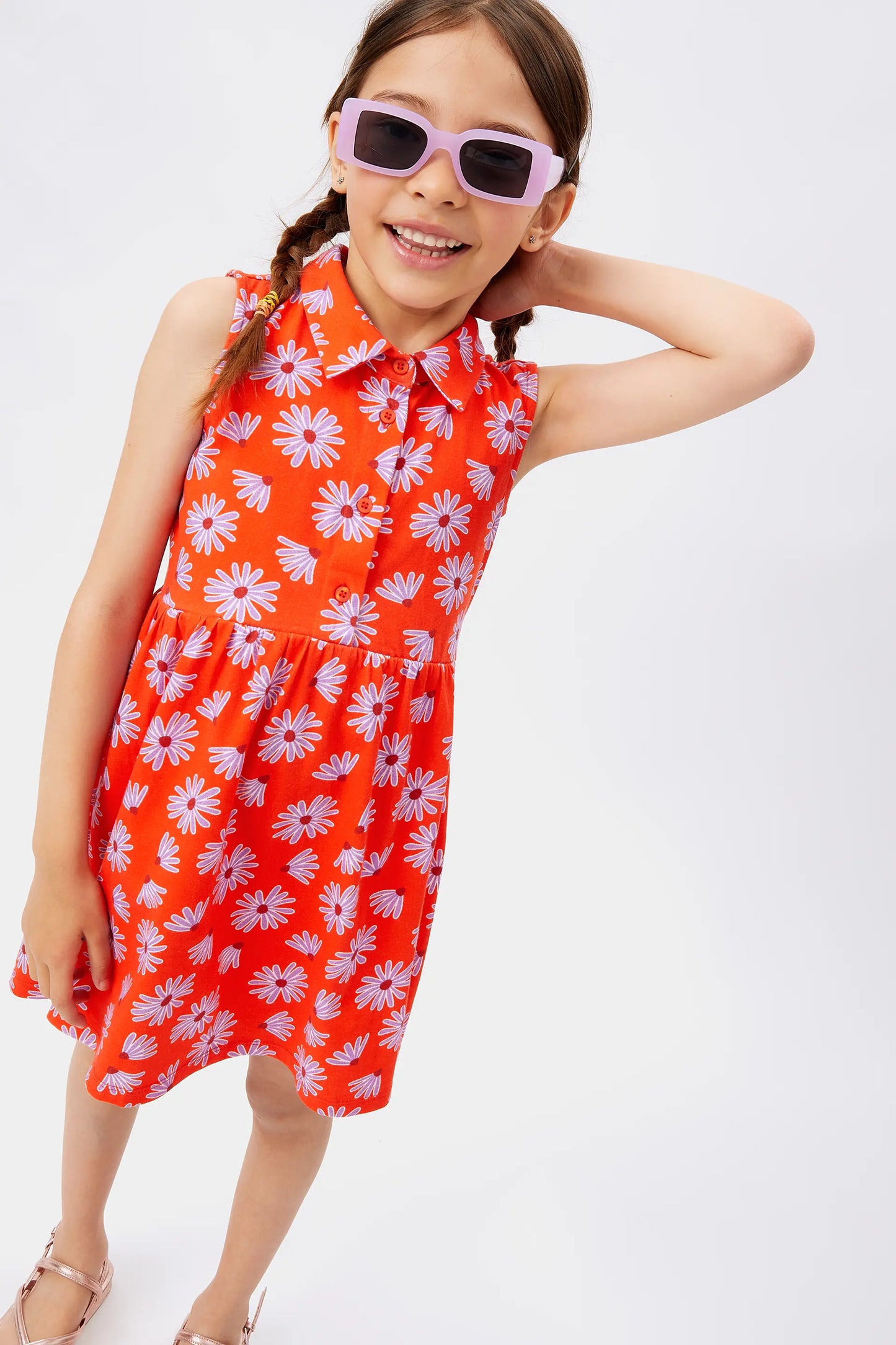 Vestido corto de niña floral Bellis