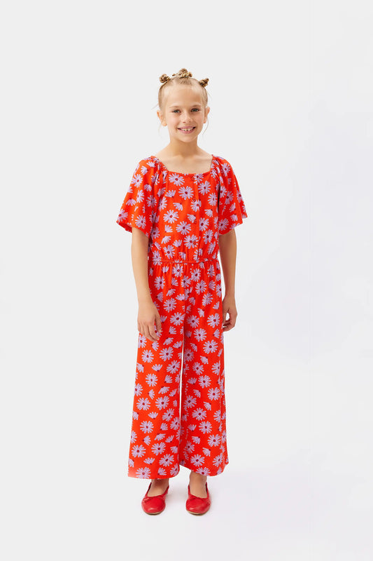 Tuta lunga da bambina a fiori di Bellis