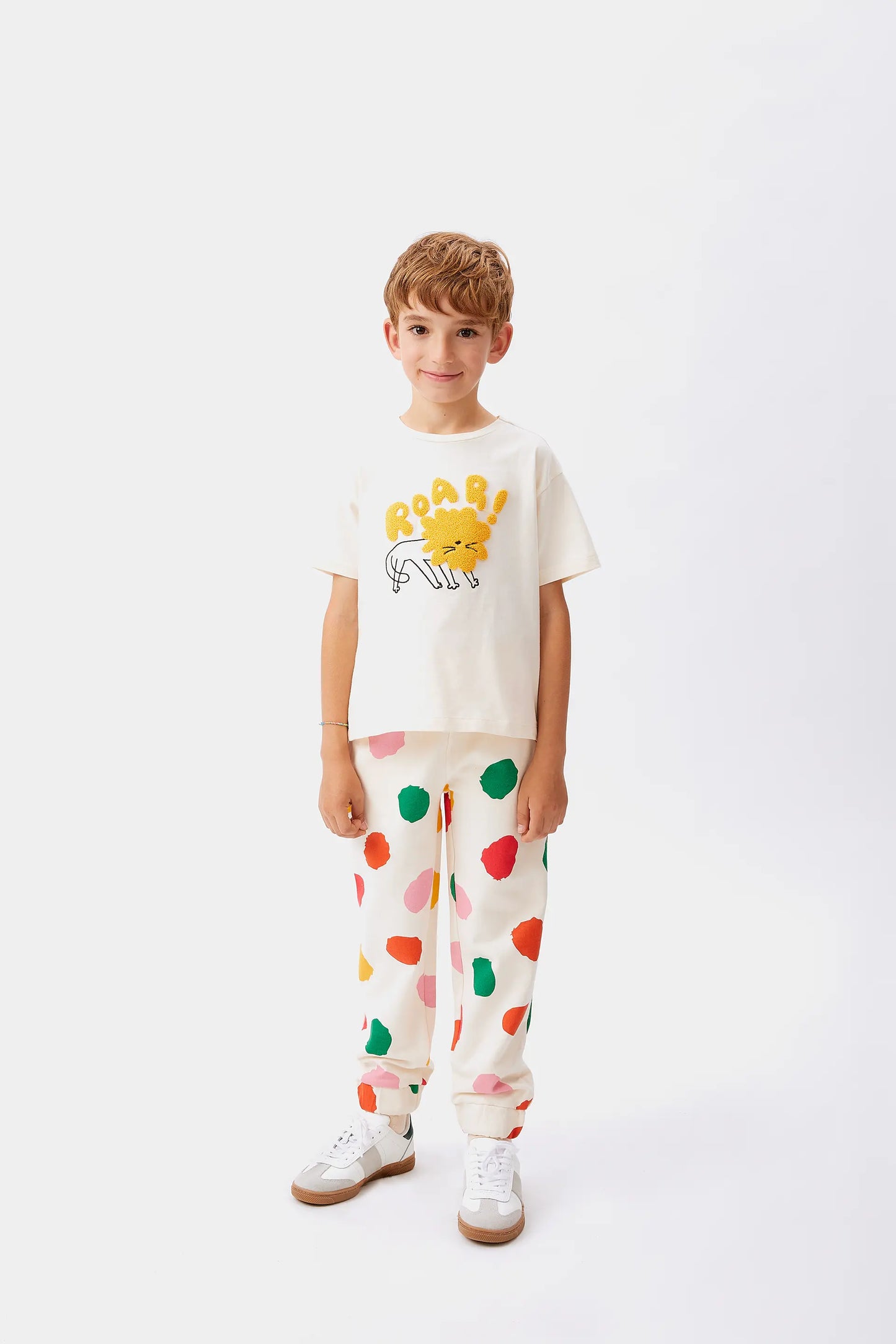 T-shirt bianca unisex con stampa animalier