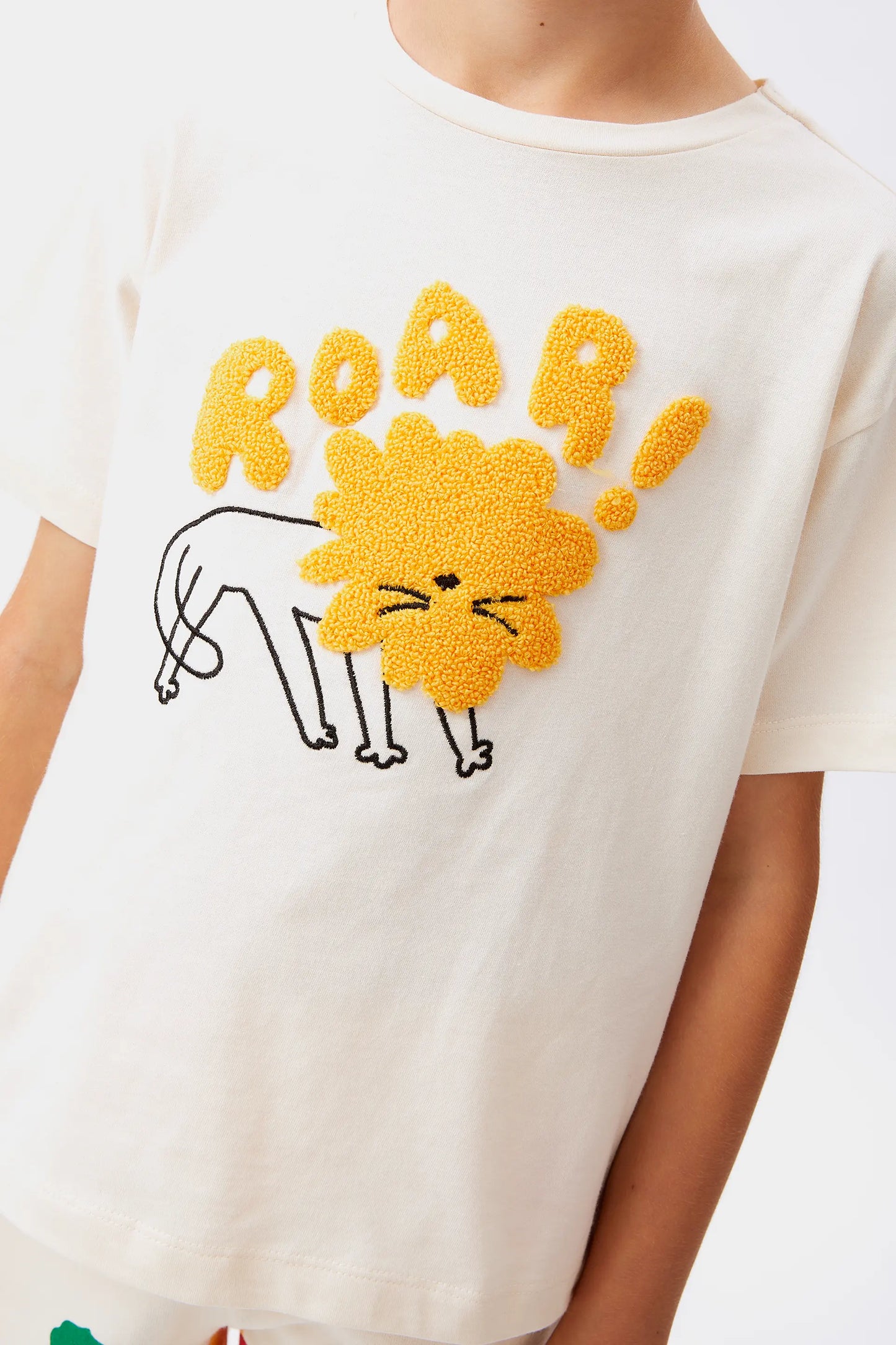 T-shirt bianca unisex con stampa animalier