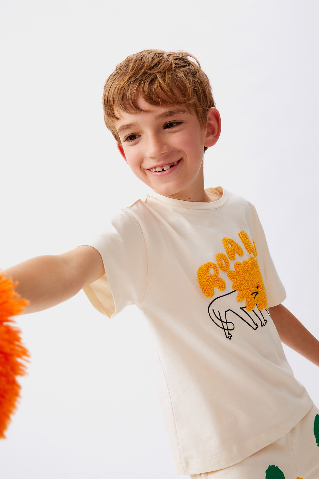 T-shirt bianca unisex con stampa animalier