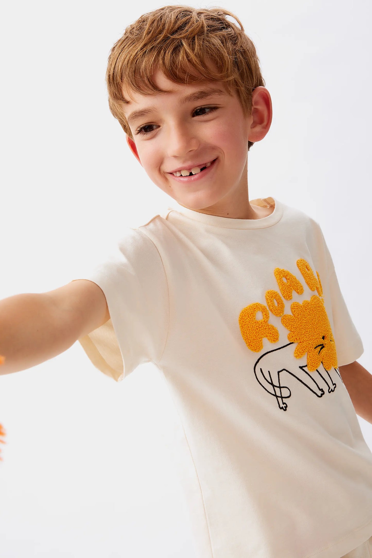 T-shirt bianca unisex con stampa animalier