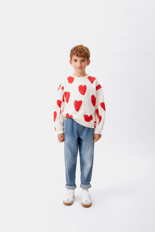 Sudadera unisex estampado corazones