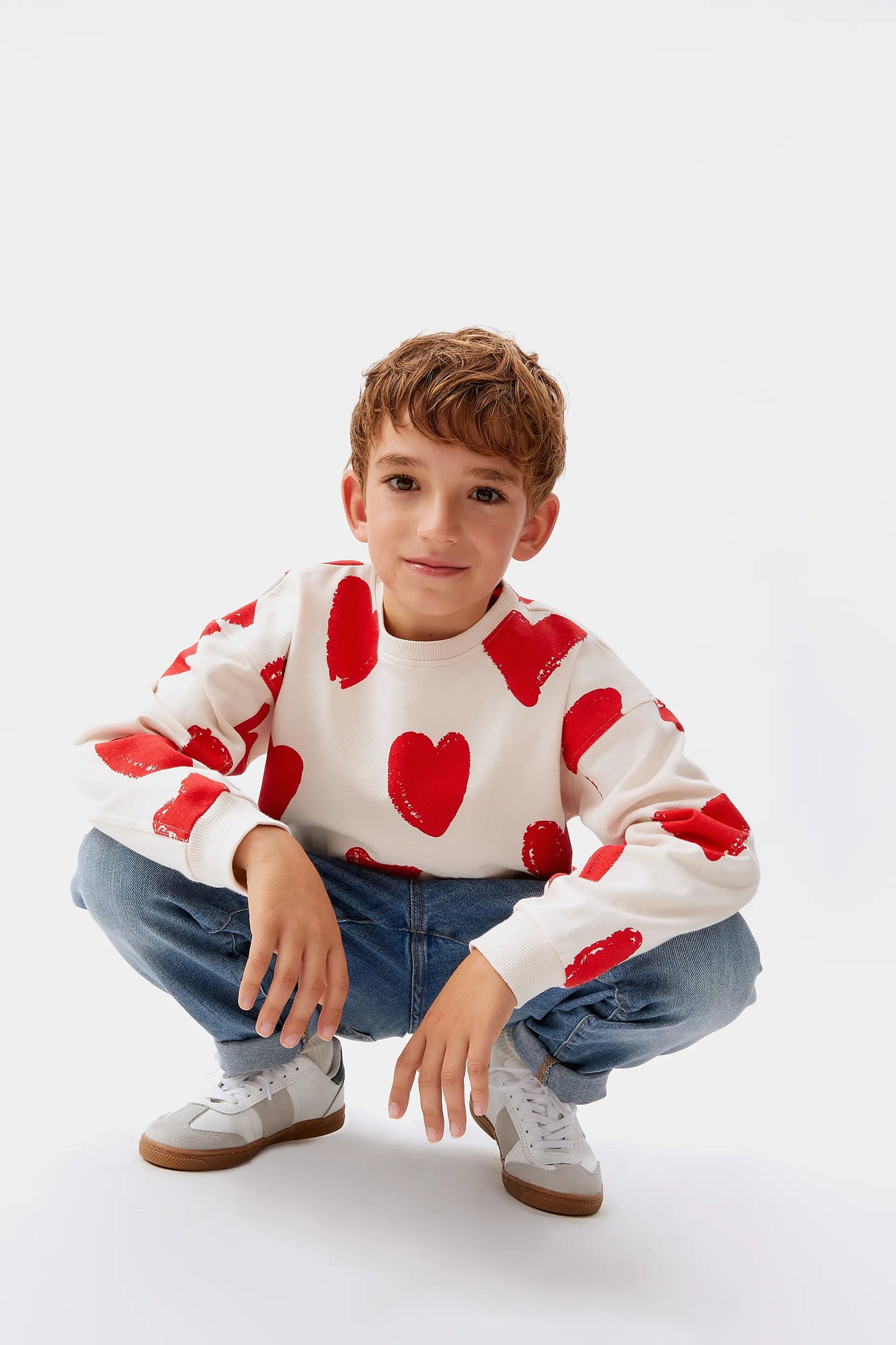 Unisex heart print sweatshirt