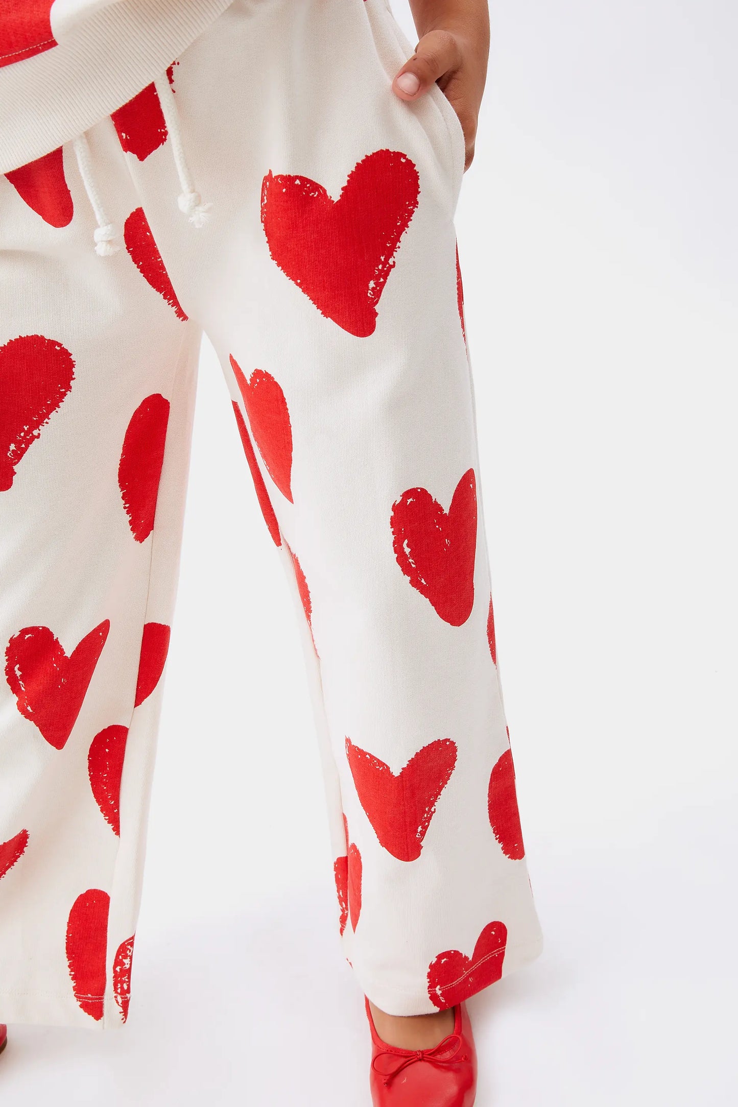 Unisex heart print pants