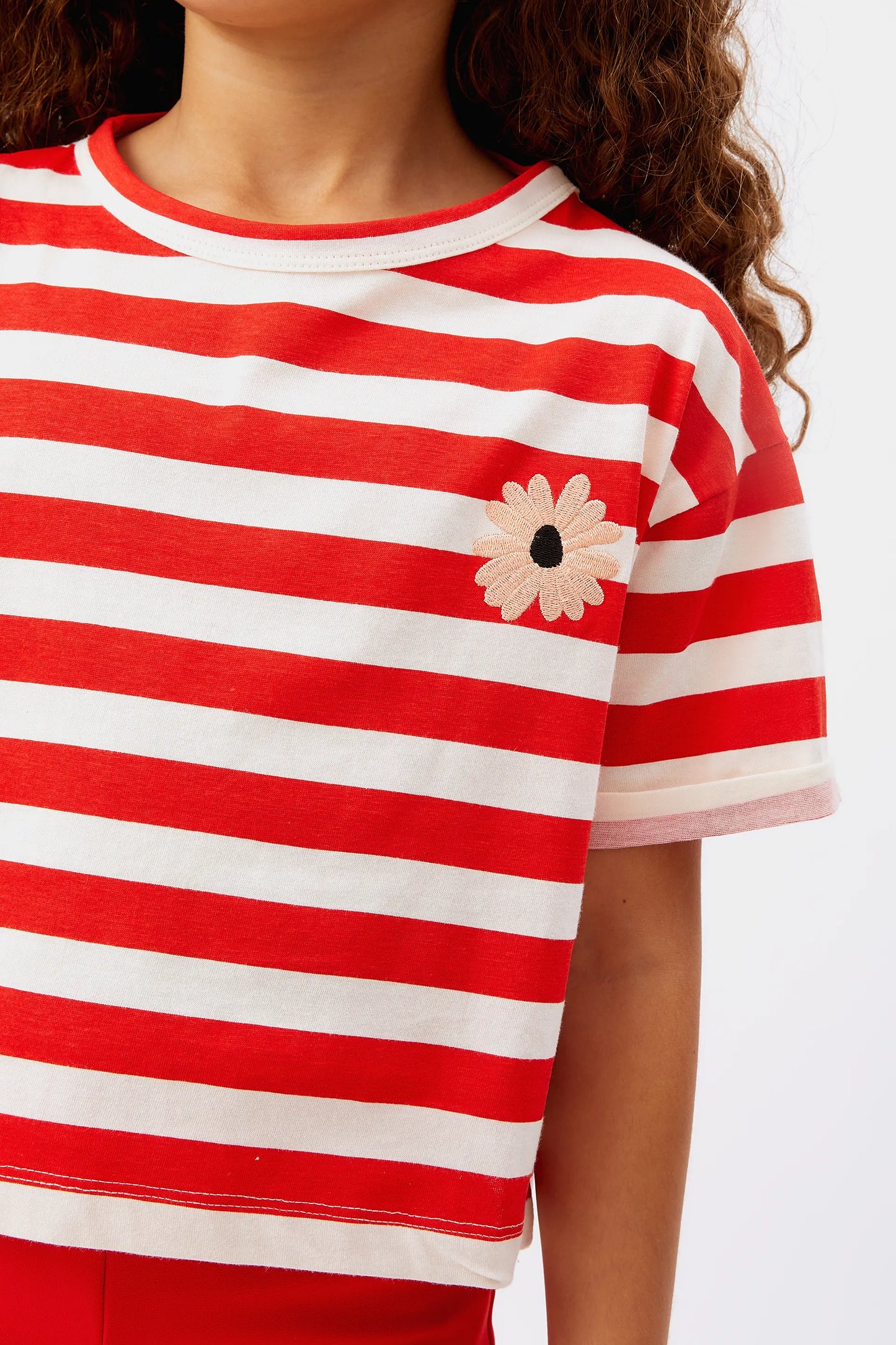 T-shirt unisex a righe rosse