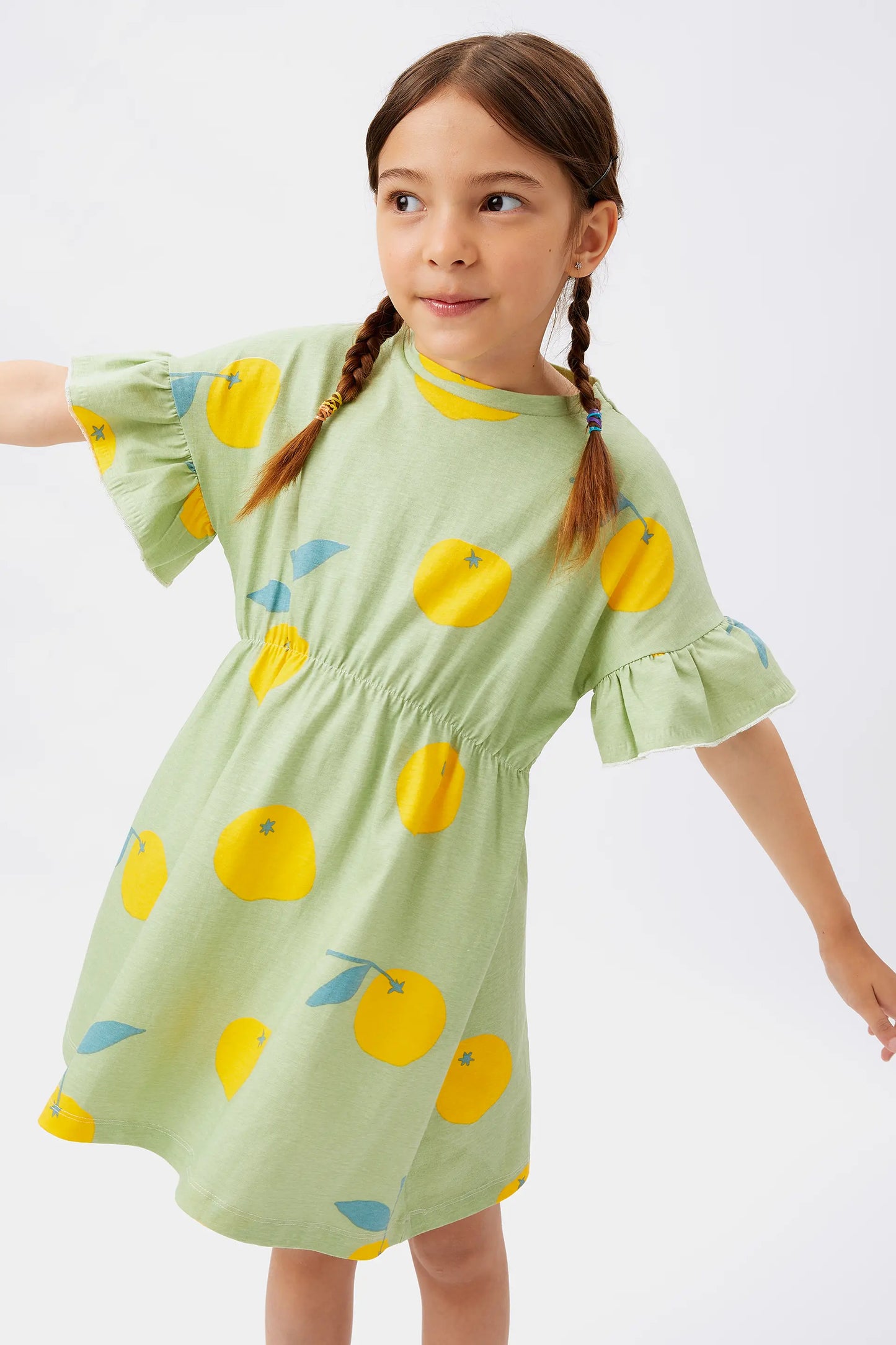 Vestido corto de niña estampado Yuzu