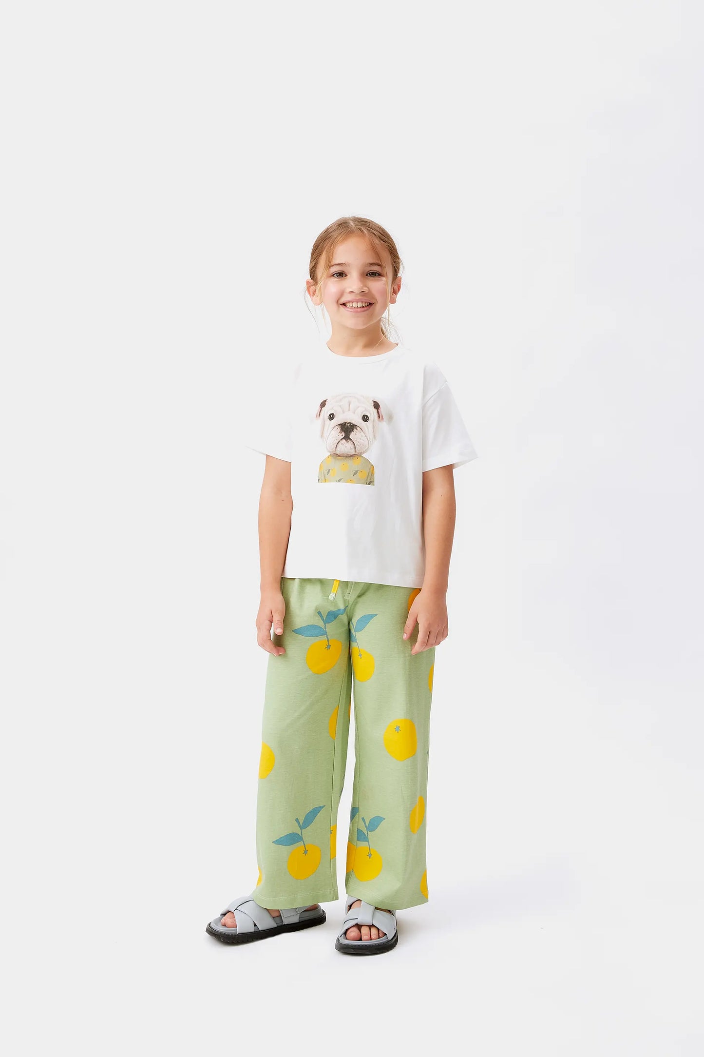 White dog print unisex t-shirt