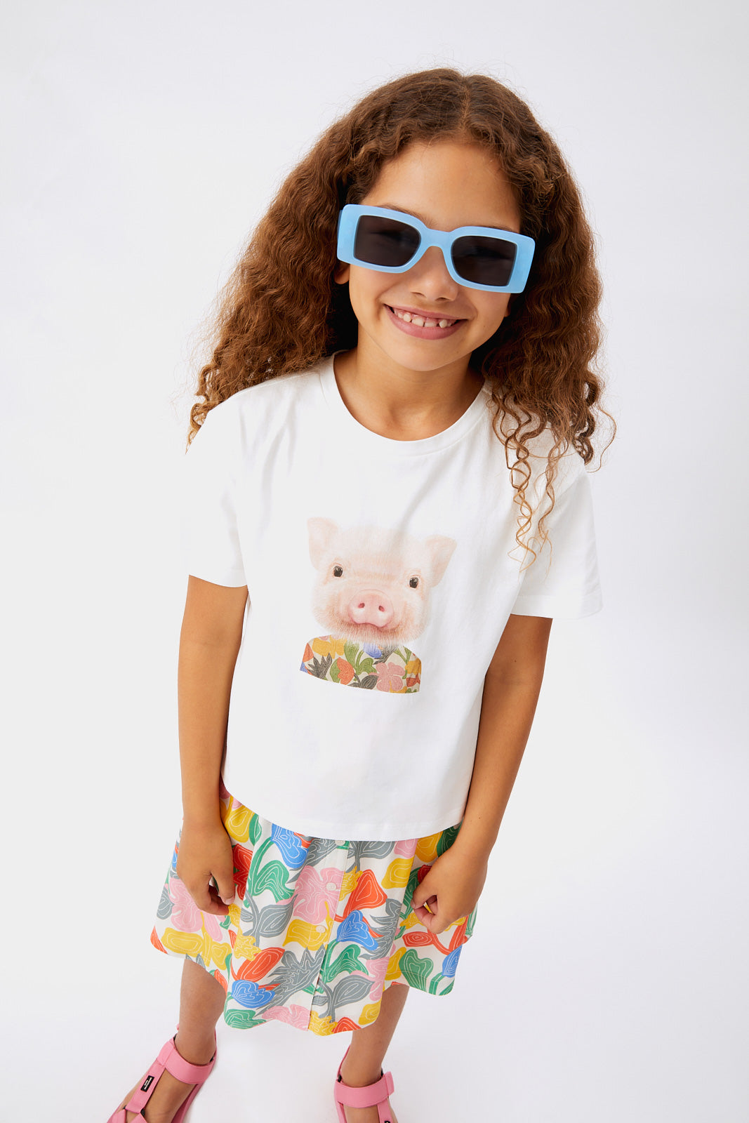 White pig print unisex t-shirt