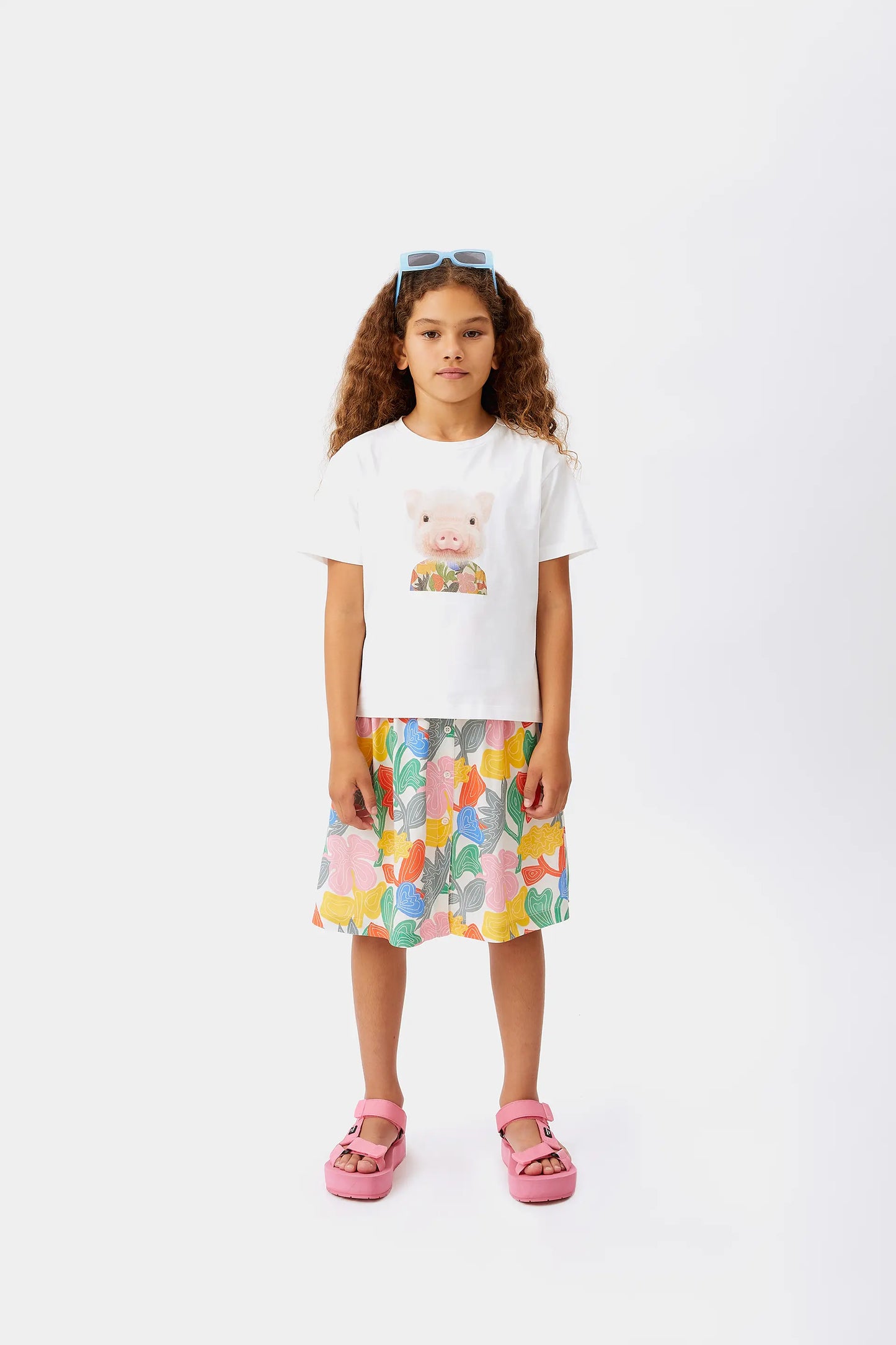 White pig print unisex t-shirt