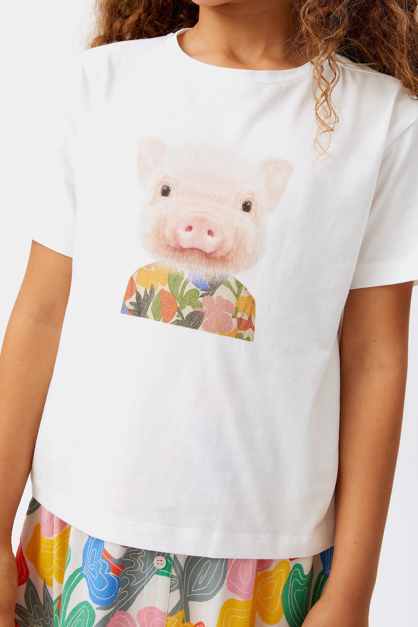 White pig print unisex t-shirt