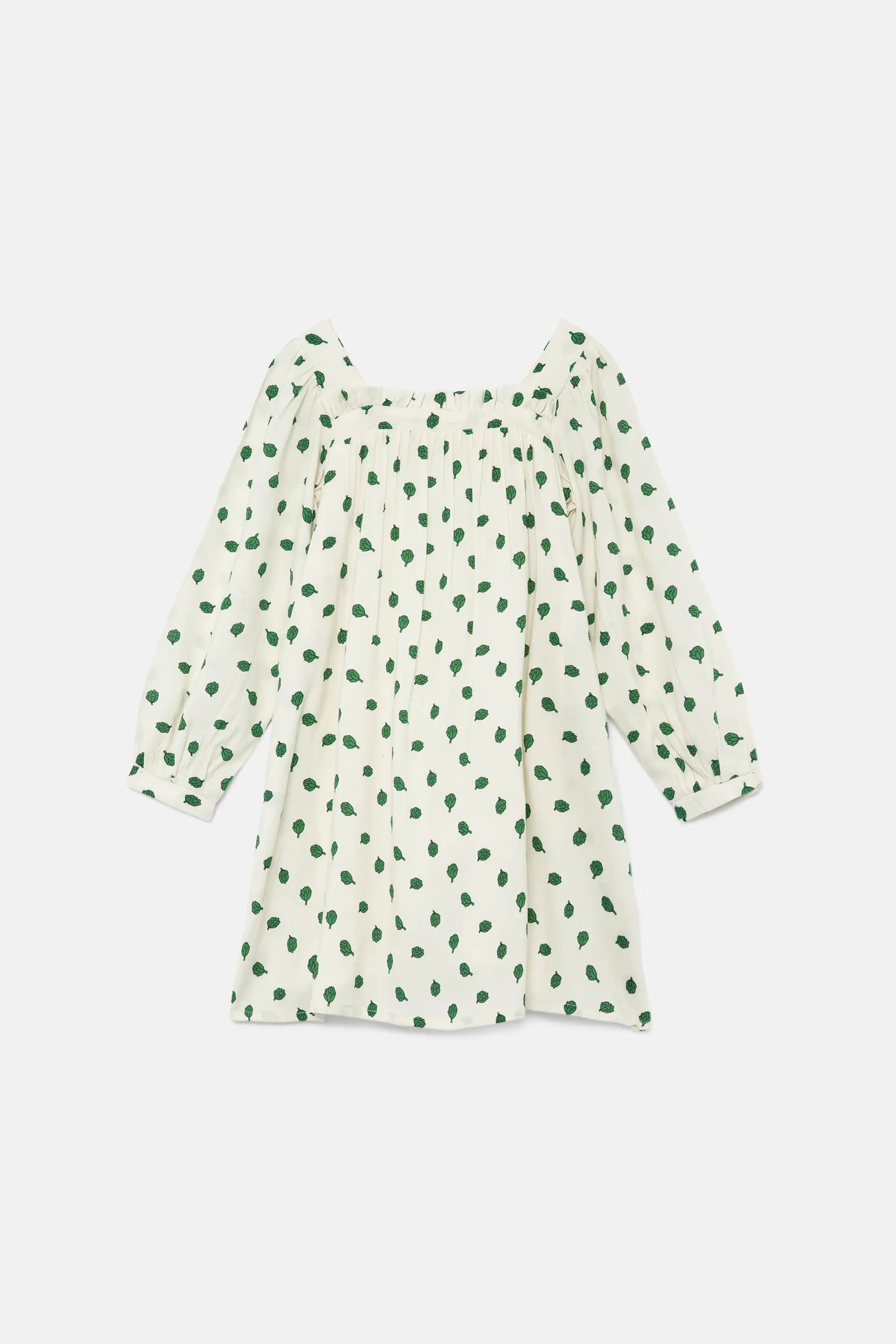 Vestido corto de niña estampado alcachofas