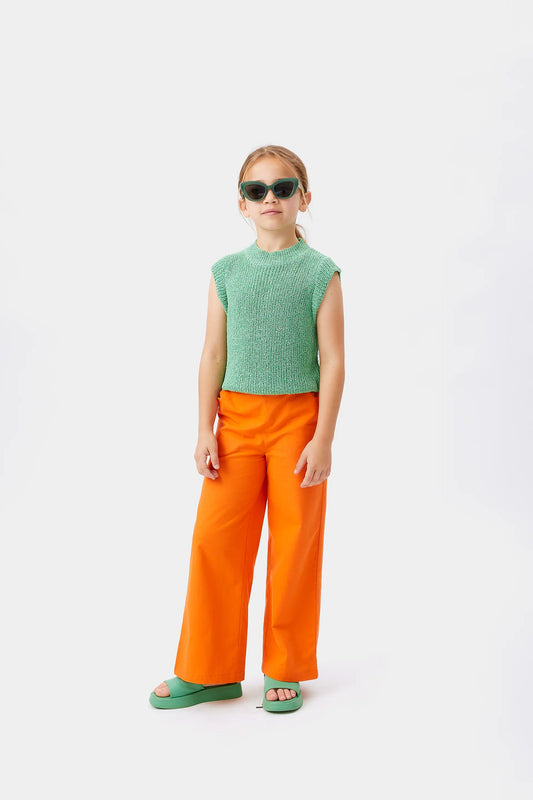 Pantaloni dritti arancioni da ragazza