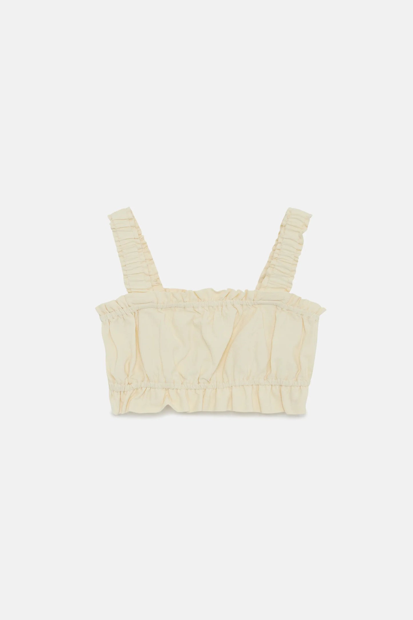 Girl's white strapless crop top
